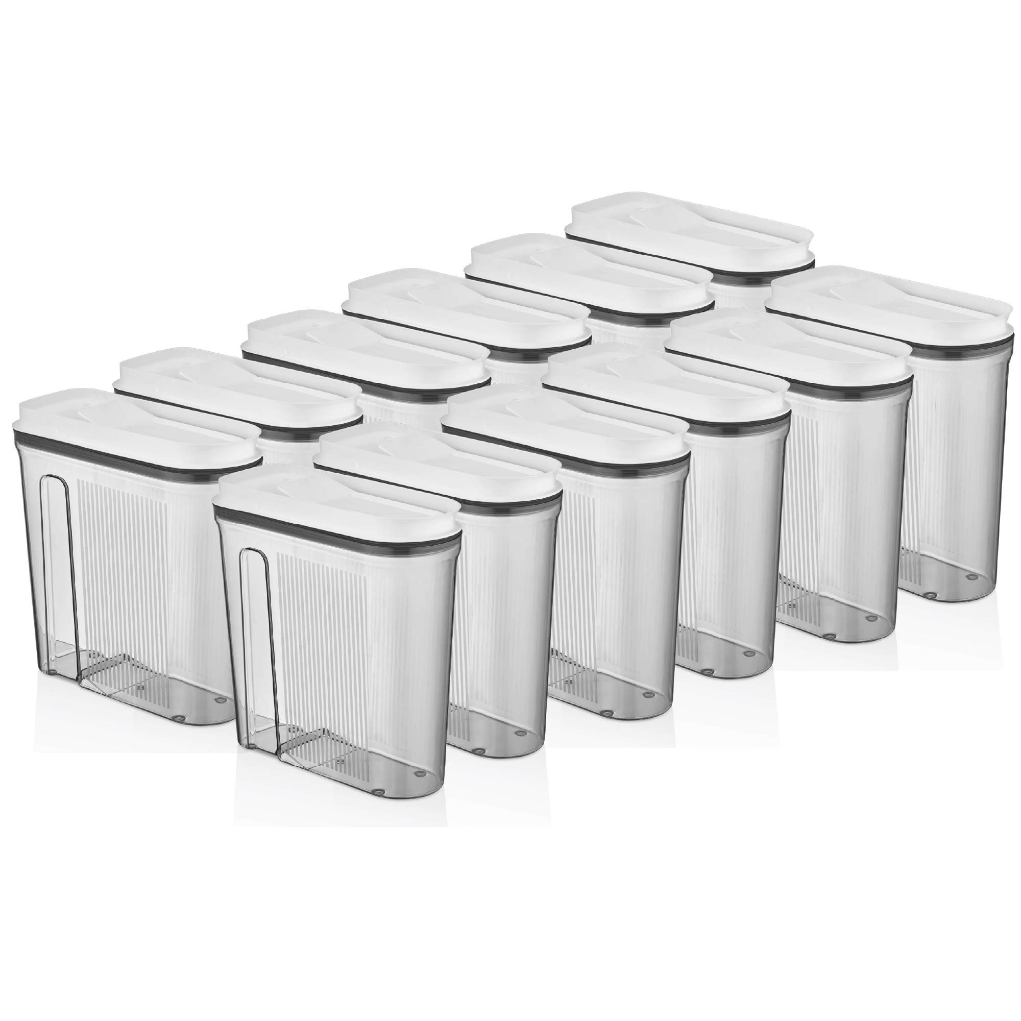 Vip Ahmet Vorratsdose Vorratsdosen mit Deckel, BPA-frei Kunststoff, 12-tlg, 12x4L, Kunststoff, (12-tlg., 12er-Set, 12x4L), Vakuumdeckel mit Ausgießöffnung