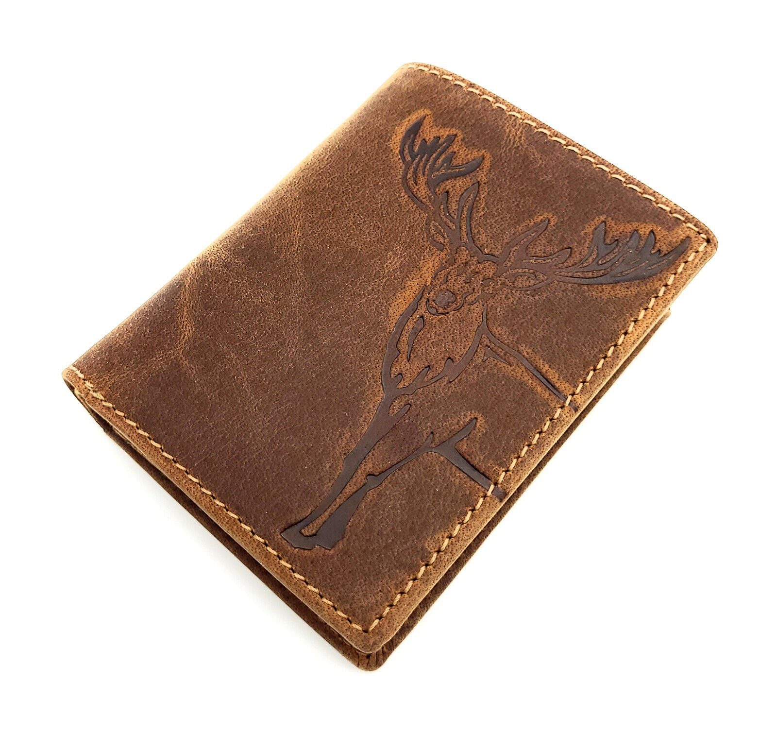 JOCKEY CLUB Geldbörse echt Leder Portemonnaie mit RFID Schutz Motiv Hirsch, günstig online kaufen