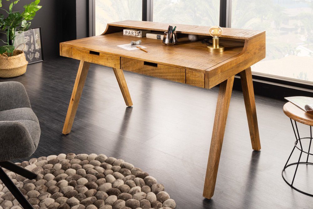 riess-ambiente Schreibtisch MONSOON 120cm braun (Einzelartikel, 1-St), Sekretär · Schublade · Massivholz · Büro