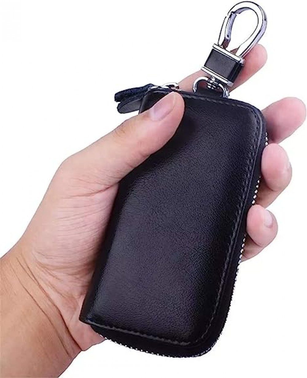 TUABUR Taschenanhänger Men Leather Zip Key (1-St) Key Wallet Around Car 6 Holder Hook Case