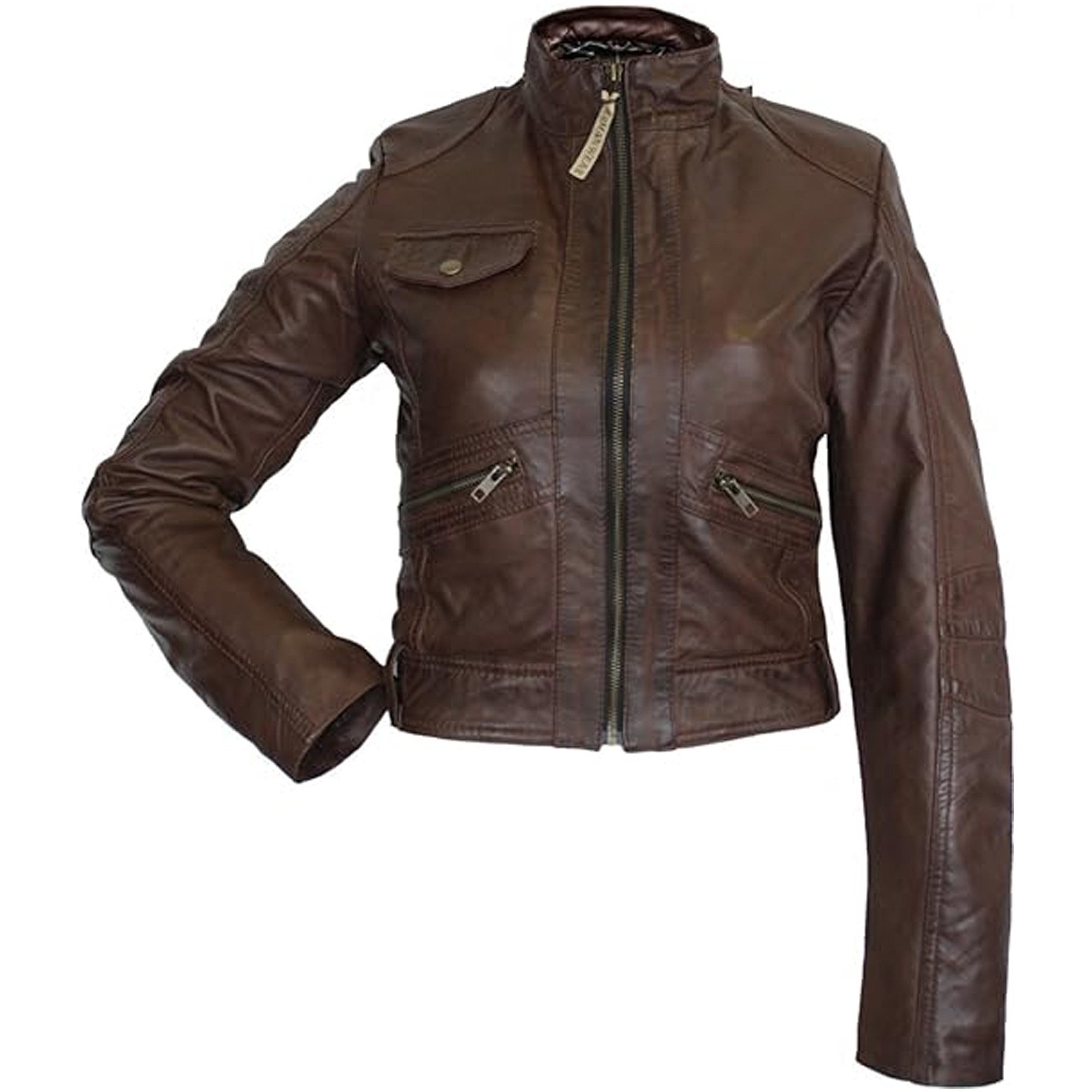 German Wear Lederjacke Trend 416J braun Damen Lederjacke Jacke aus Lamm Nappa Leder braun