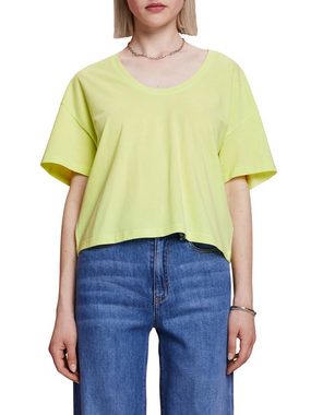 edc by Esprit T-Shirt Oversize Cropped-T-Shirt, 100 % Baumwolle (1-tlg)