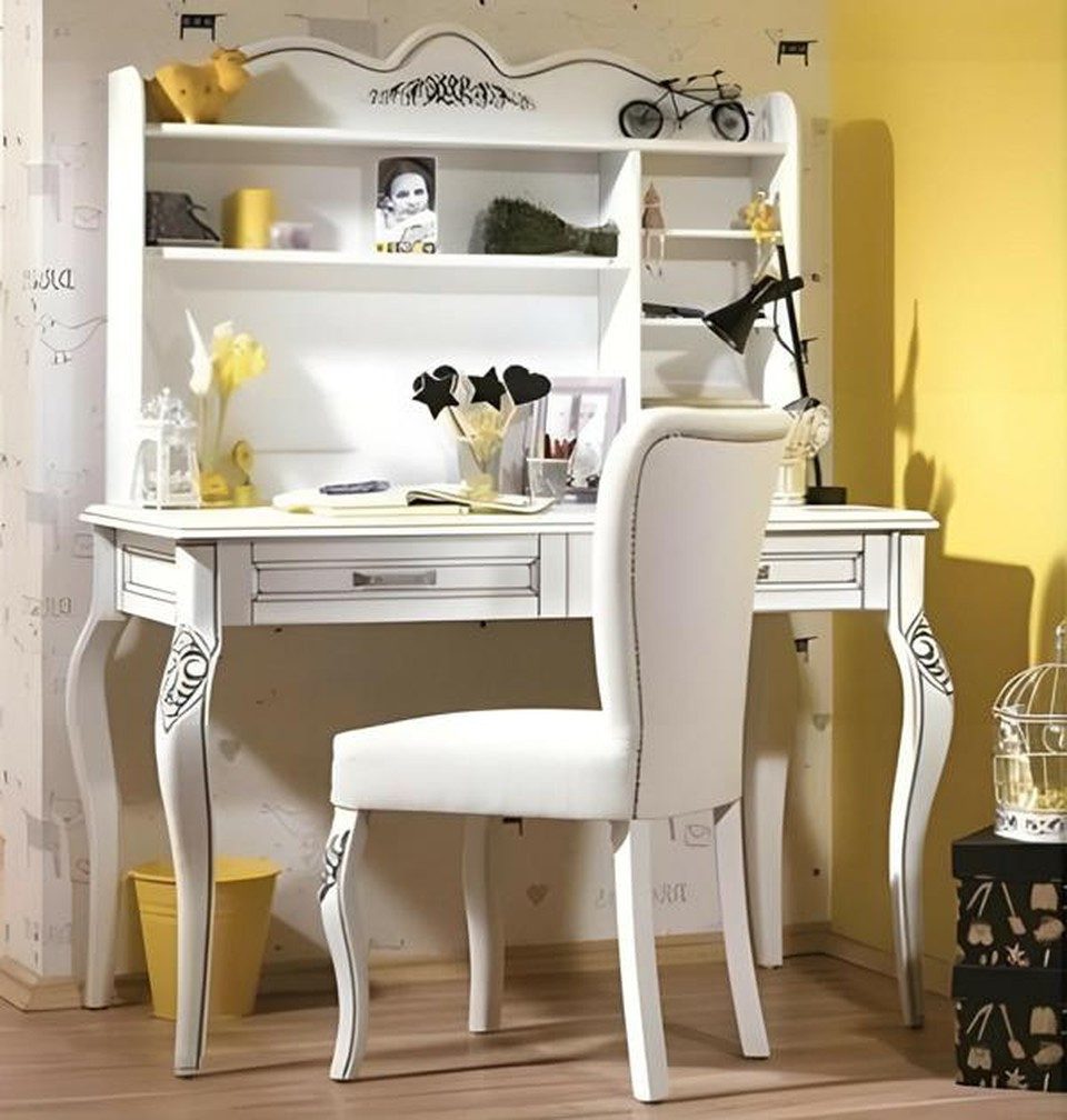 Xlmoebel Sekretär Elegantes Schlafzimmer-Set in Weiß mit Schreibtisch und Stuhl, Made in Europa