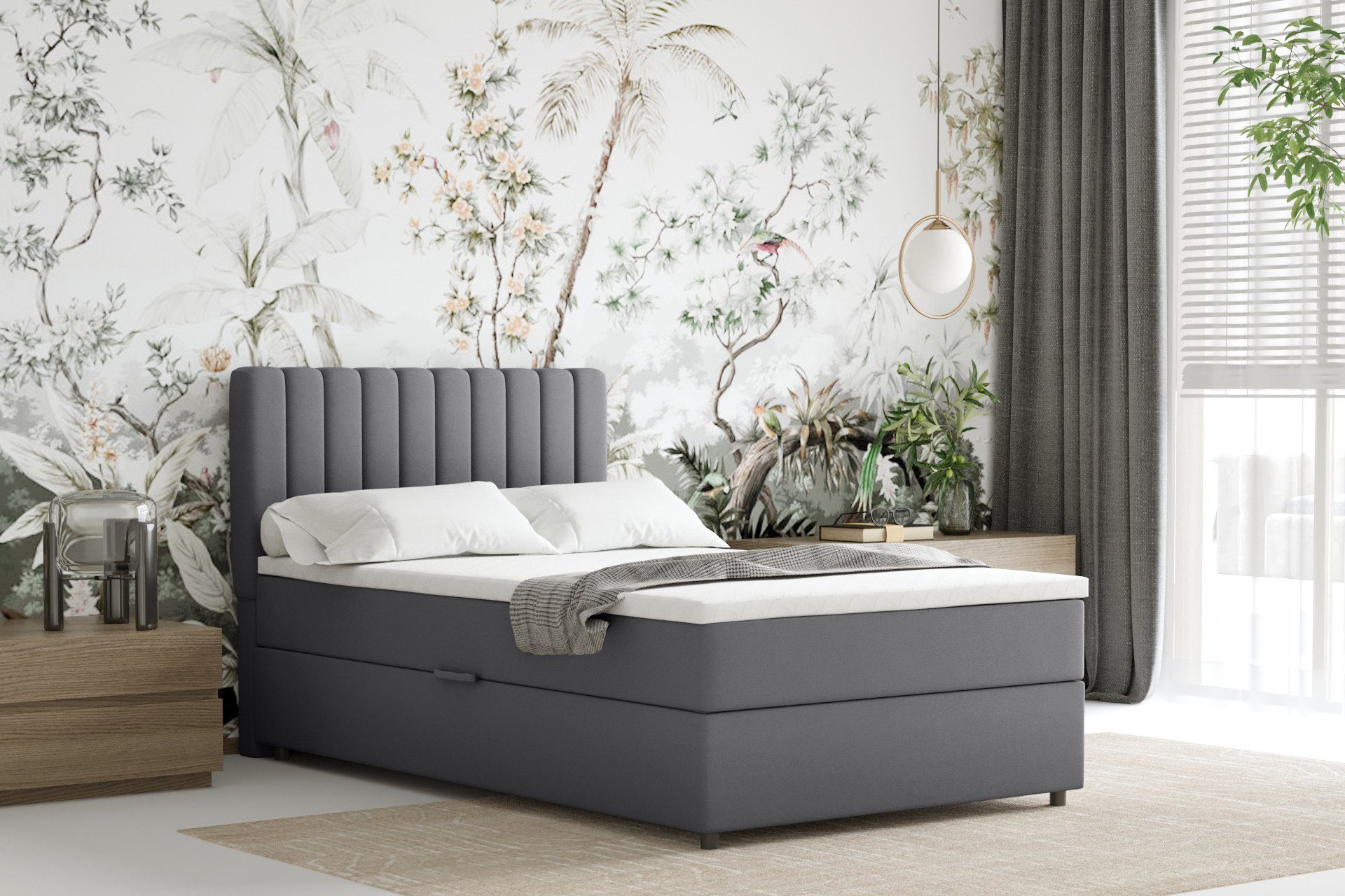 PANDA MÖBEL GmbH Boxbett EVEREST – Komfortables Einzelbett - Kopfteil, Bett günstig online kaufen