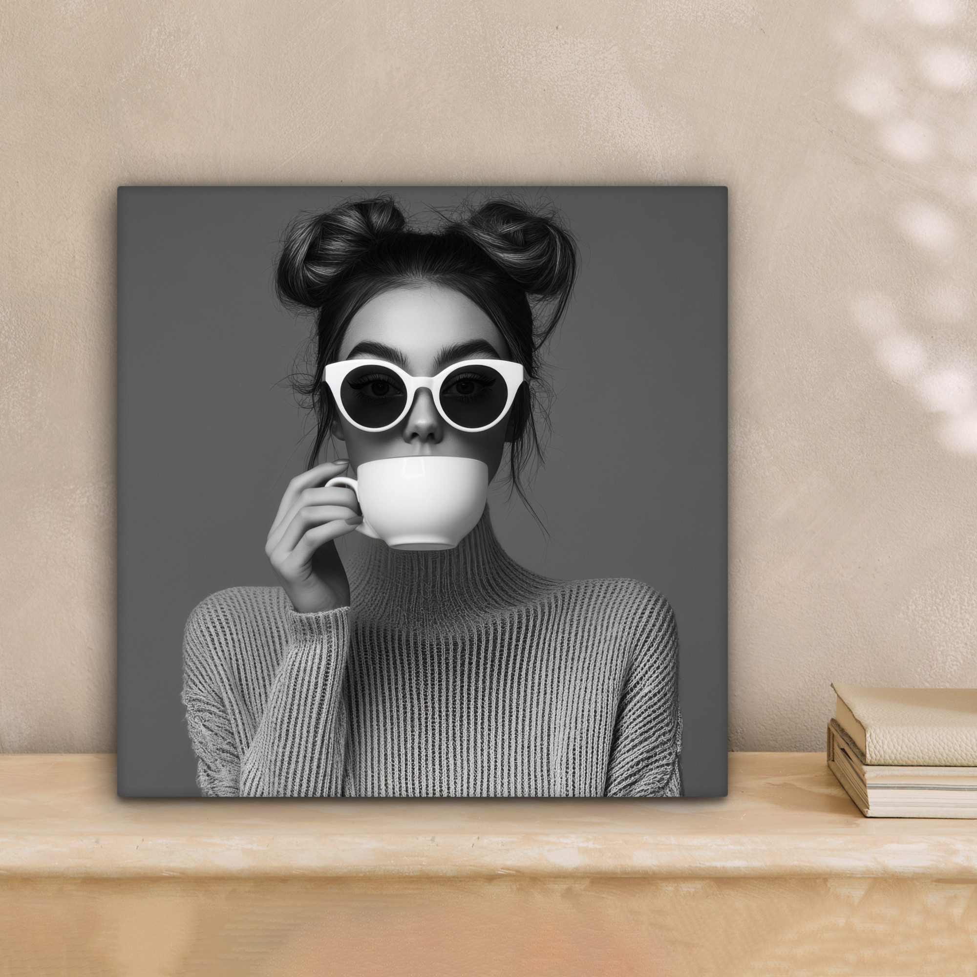 OneMillionCanvasses® Leinwandbild Frau - Kaffee - günstig online kaufen