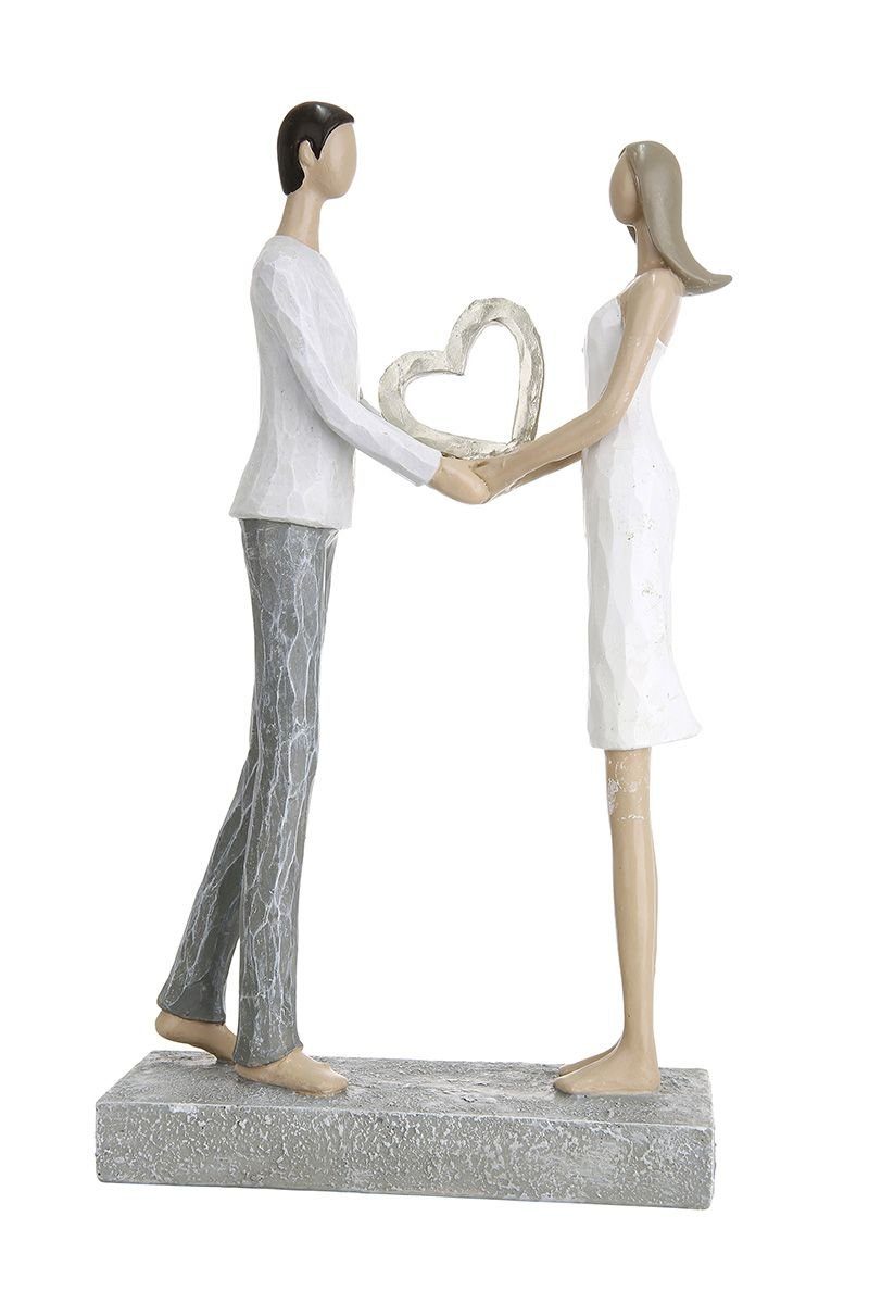 Casablanca by Gilde Sammelfigur Gilde Moderne Skulptur Liebespaar mit  kleinem Herz 26 cm Love Figur