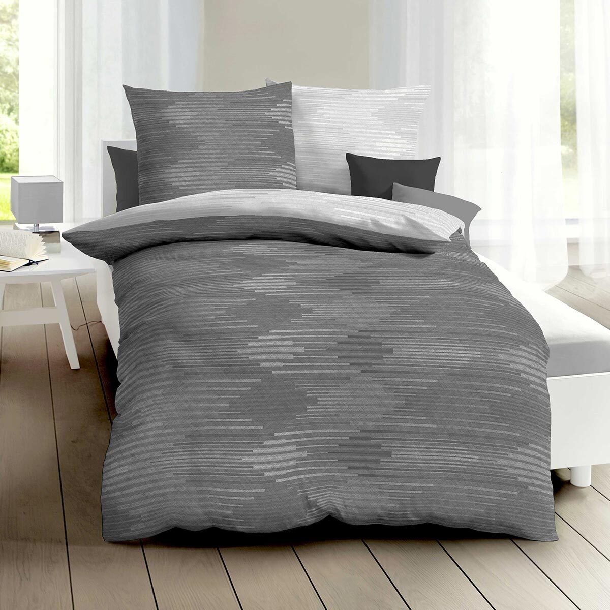 TRAUMSCHLAF Bettwäsche Ikat, Biber, 2 teilig, wunderbar kuschelige Biber Be günstig online kaufen