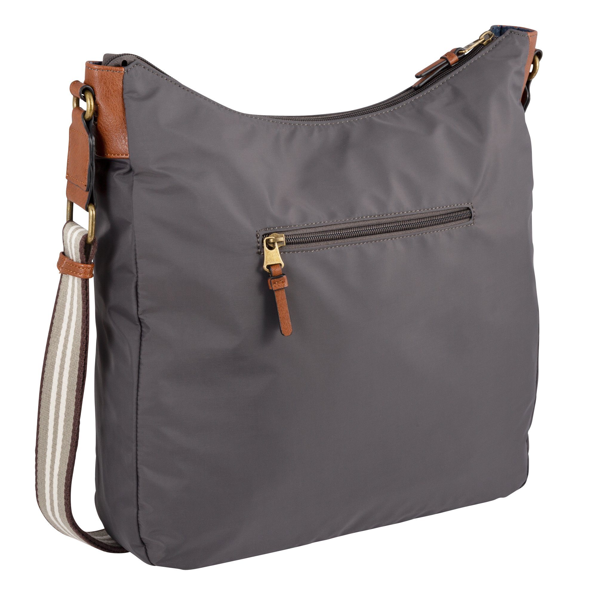 camel active Hobo Bari, aus hochwertigem matten Nylon mit gestreiftem Gewebeband