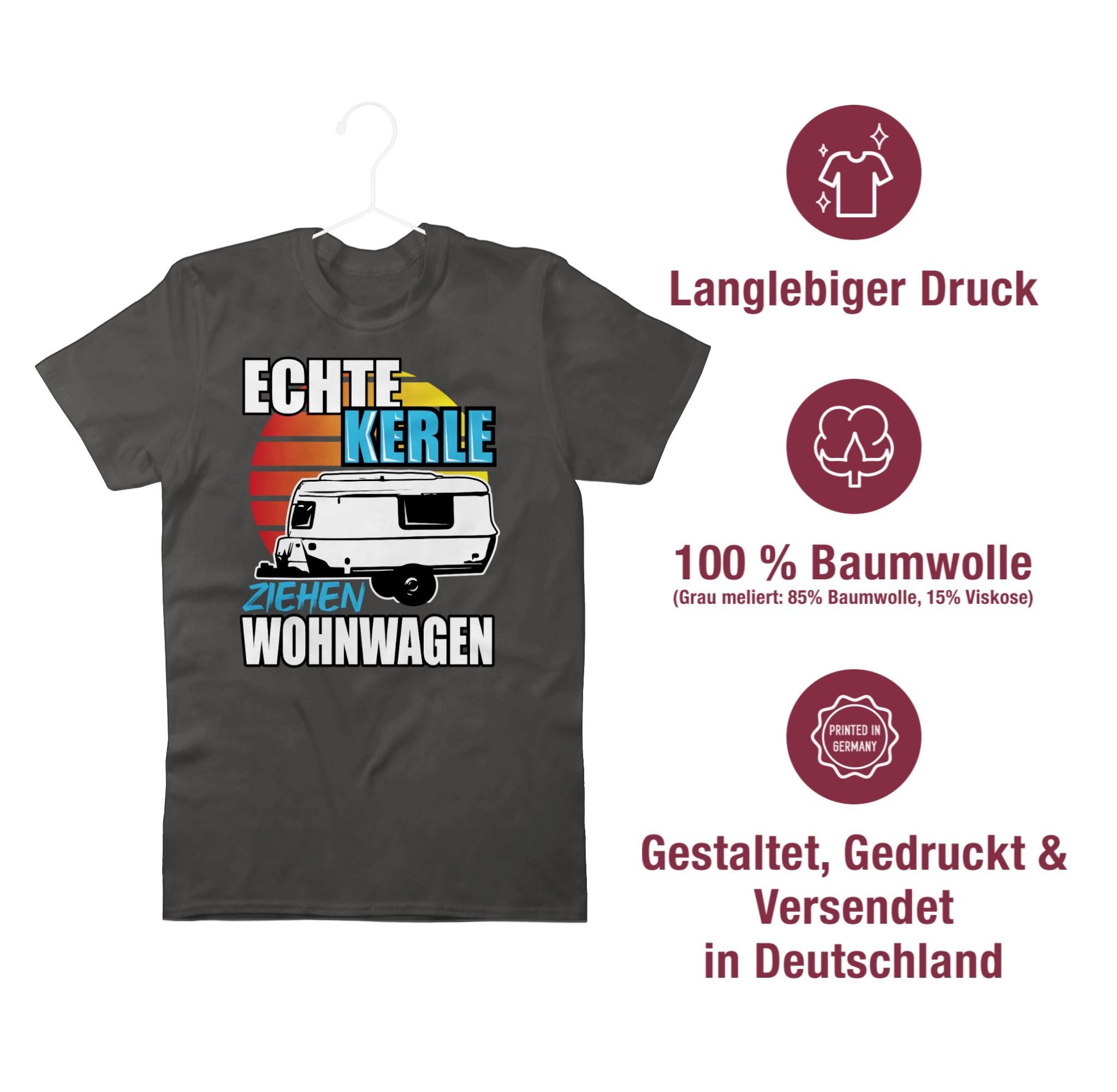 Echte 1 Dunkelgrau Kerle Hobby ziehen Shirtracer Outfit T-Shirt Wohnwagen