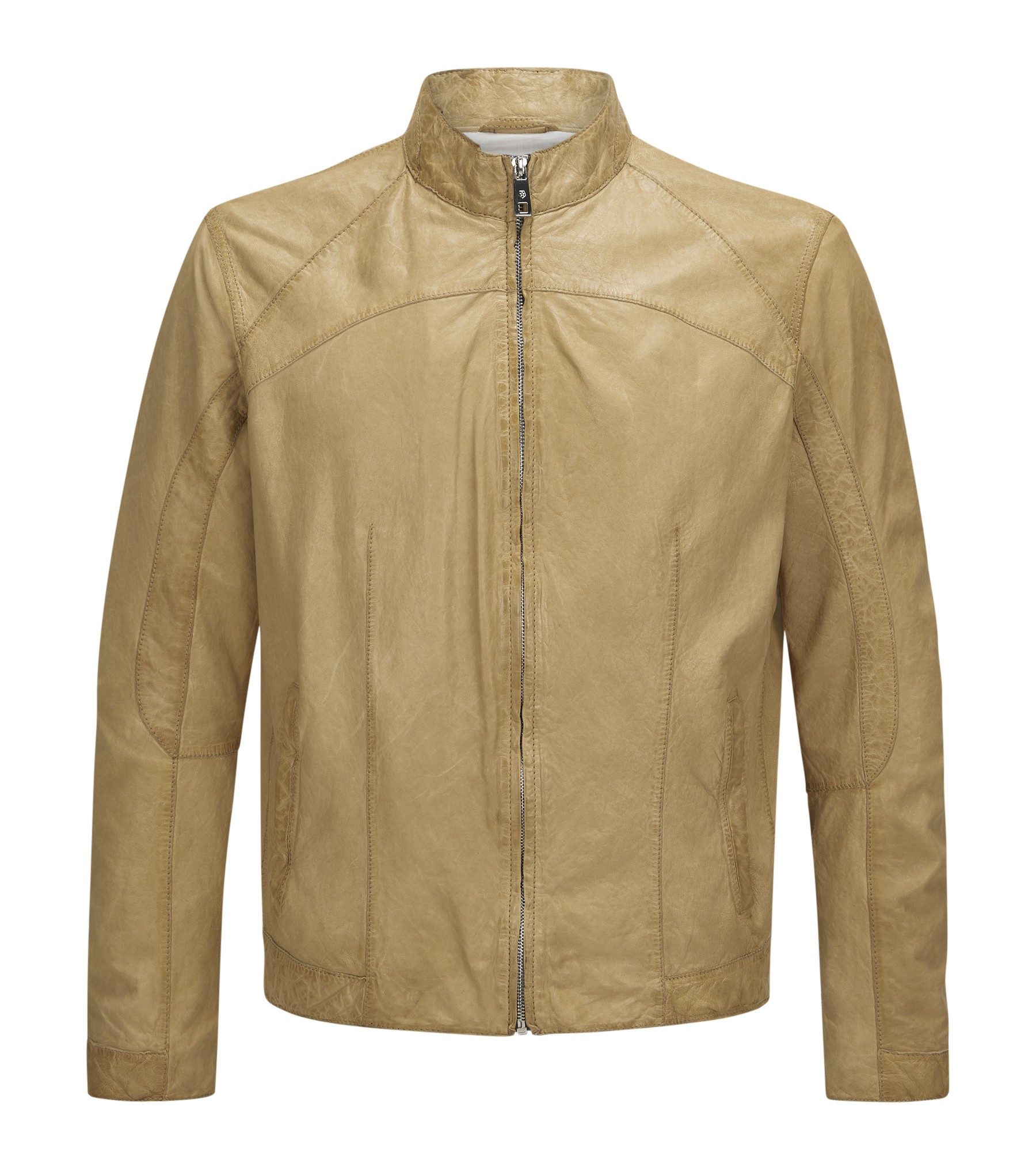 Milestone Lederjacke MSWinston klassischer Biker Blouson aus genarbtem Lammleder