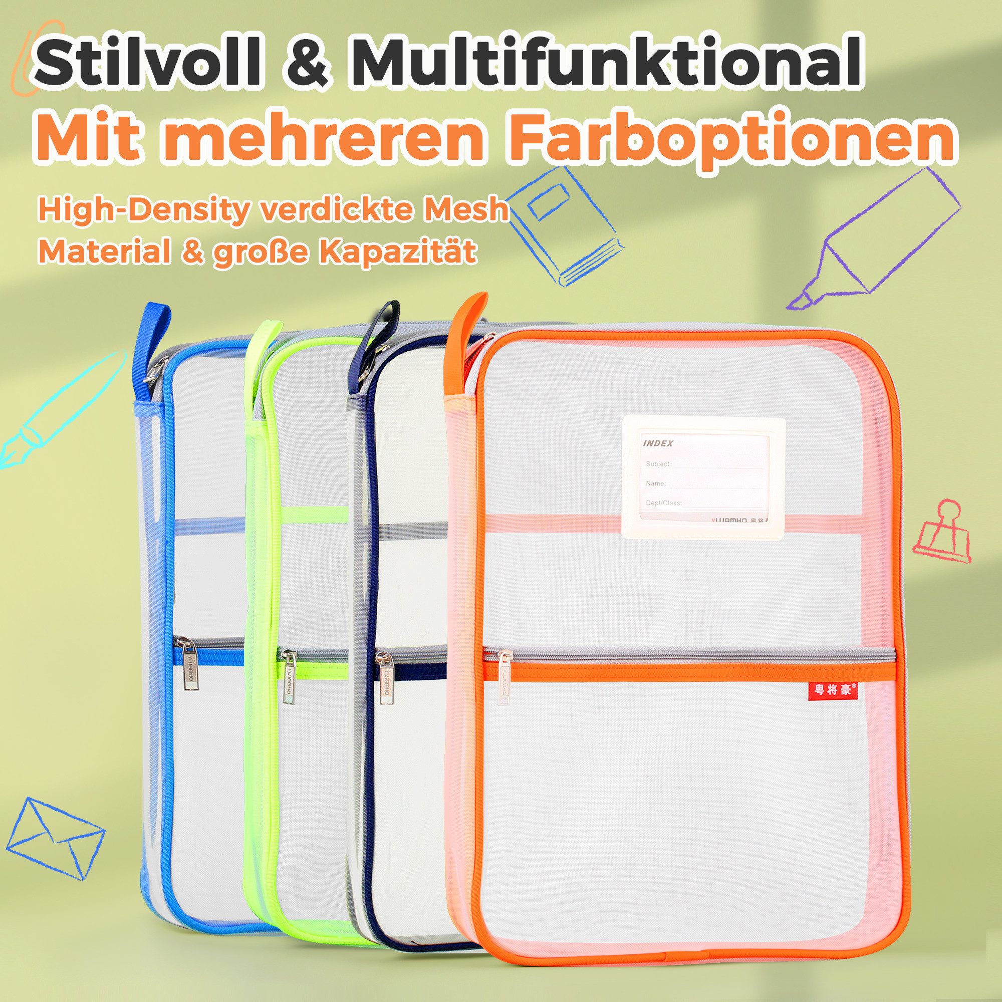 OSALO Dokumententasche Nylon, A4, Reißverschluss, 5 günstig online kaufen