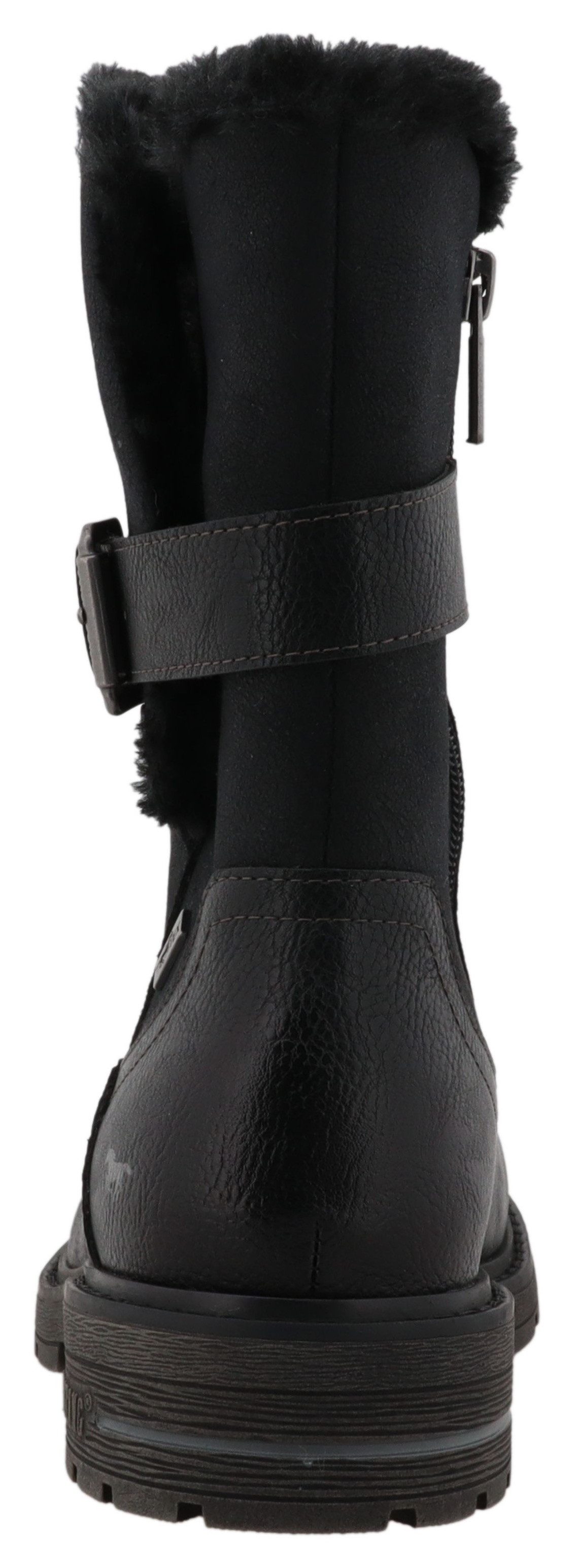 Mustang Shoes Bienke Winterstiefel Biker Boots mit Blockabsatz und Zierriem günstig online kaufen
