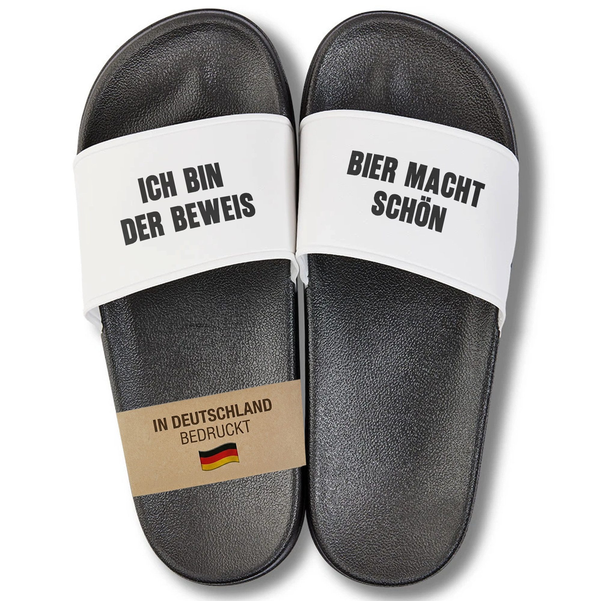 22Feels Geschenk Vatertag lustige Badelatschen Männer Väter Spruch Bier Badepantolette IN DEUTSCHLAND BEDRUCKT