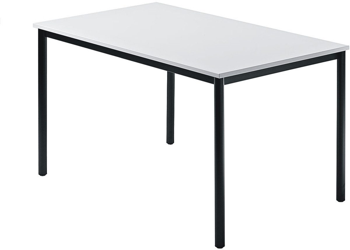 HAMMERBACHER Konferenztisch Besprechungstisch 1200x800mm Grau Fuß Vierkantrohr schwarz