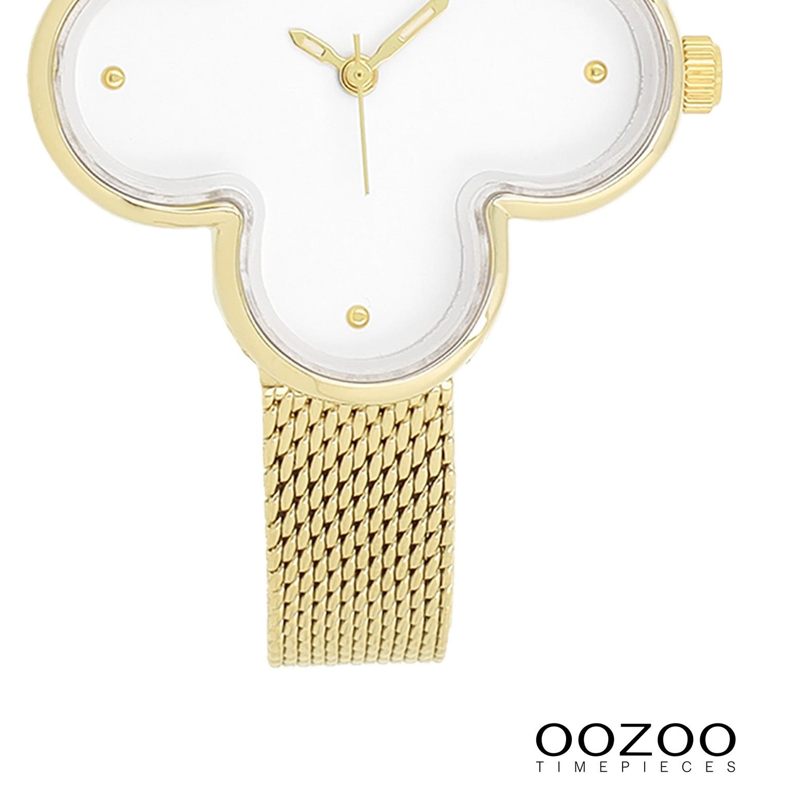 OOZOO Quarzuhr Oozoo Damen Armbanduhr Timepieces Analog, (Analoguhr), Damenuhr kleeform, extragroß (ca 32x32mm) Metallarmband, Fashion-Style