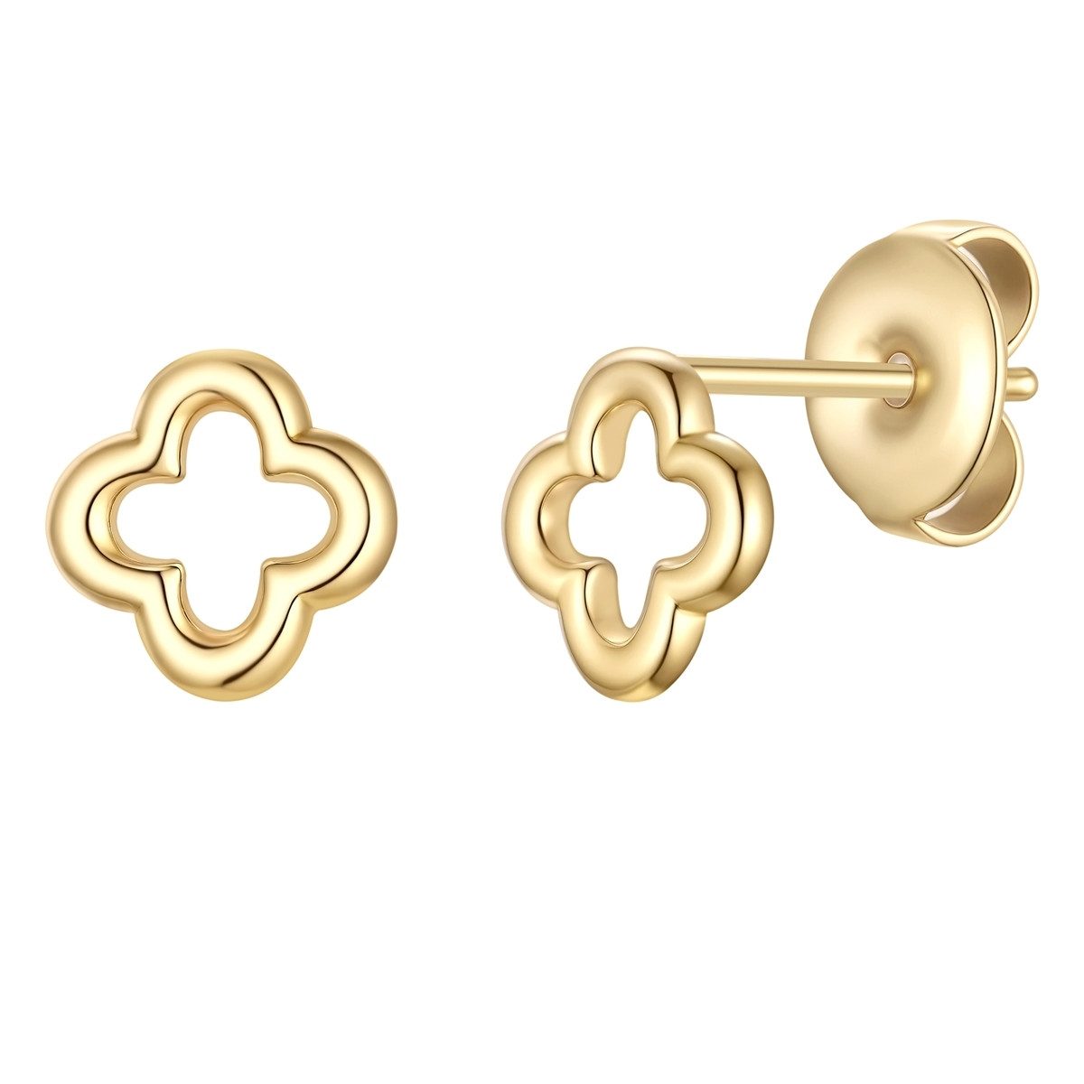 Glanzstücke München Single-Ohrstecker Kleeblatt gelbgold