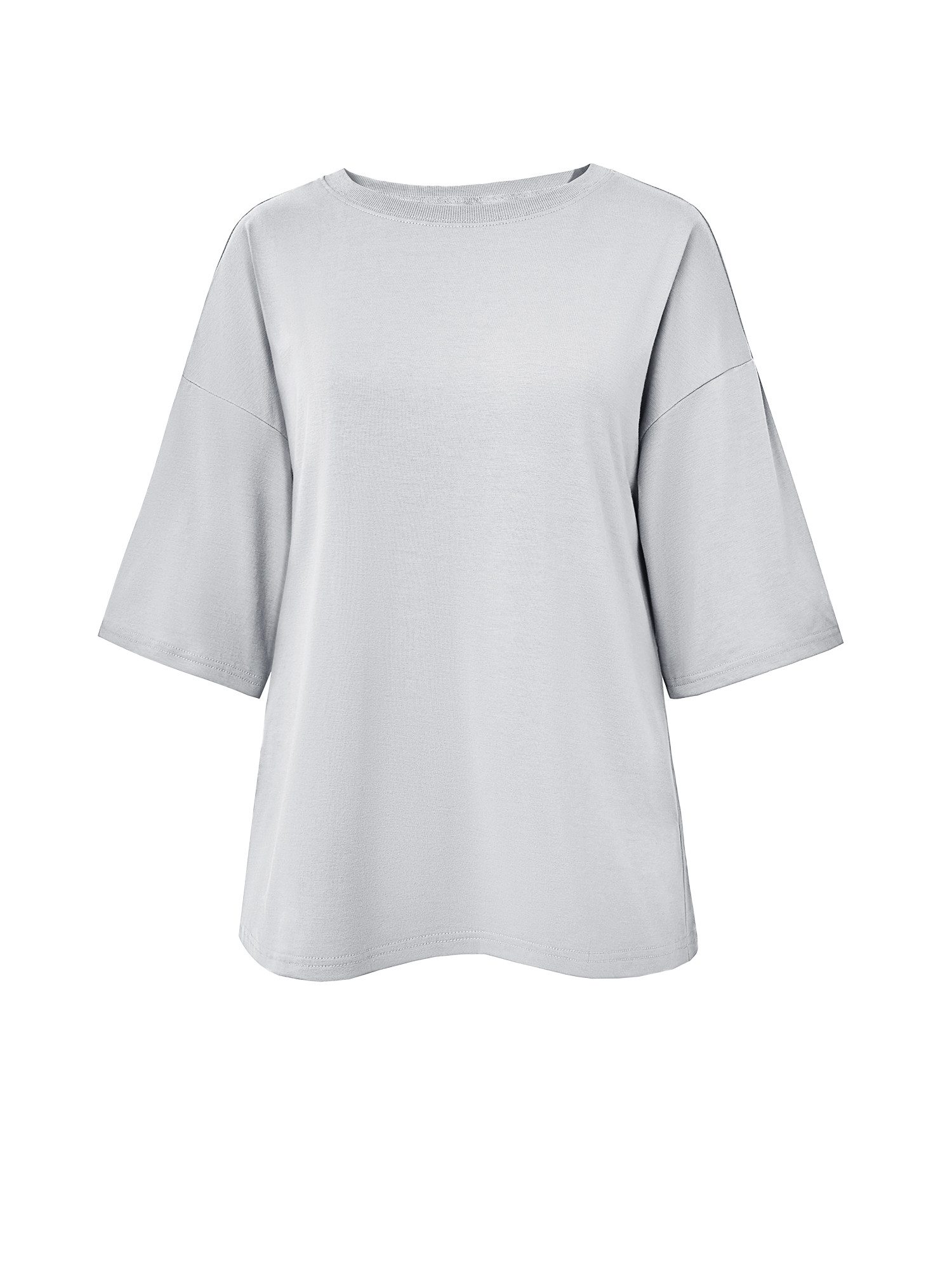 Imily Bela T-Shirt Damen Lässige Oberteile mit Rundhalsausschnitt (Packung, 1-tlg., 1per-Pack) einfarbig – Bild 2 von 5