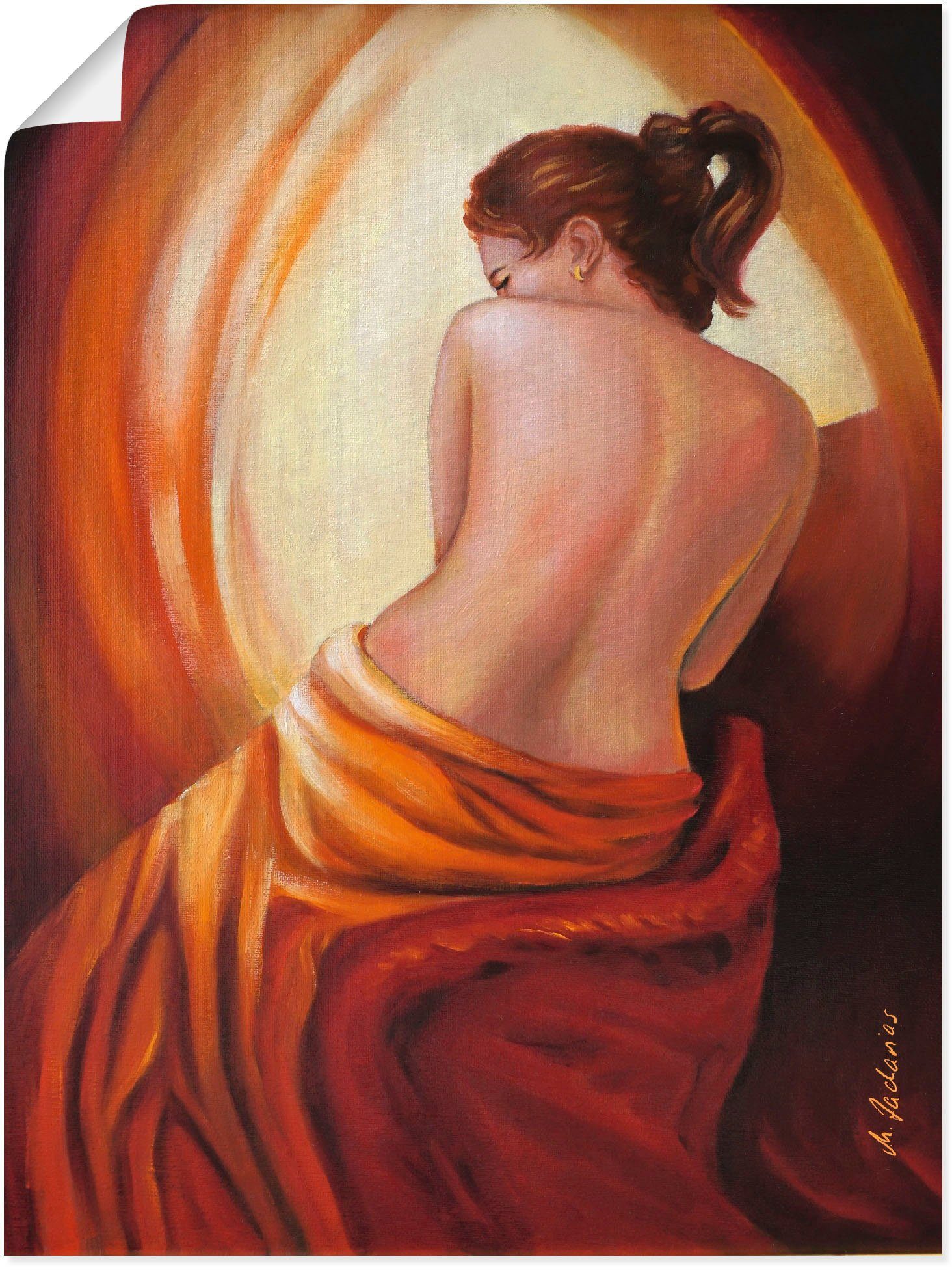 Artland Wandbild Weiblichkeit im Leinwandbild, Erotische in als St), versch. (1 Größen Poster Alubild, Wandaufkleber oder Bilder Licht