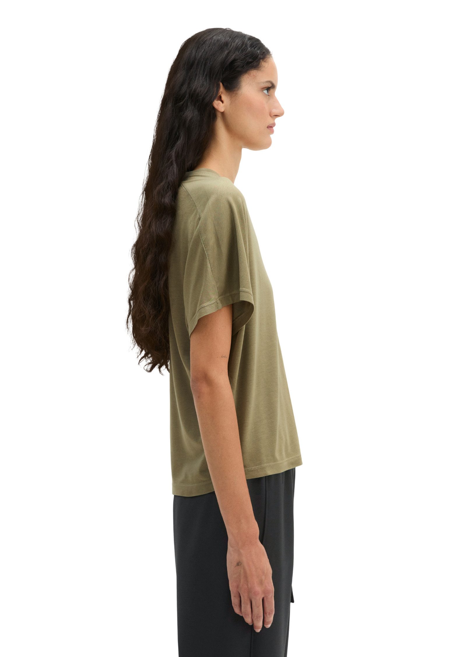 Marc O'Polo T-Shirt aus fließendem Lyocell-Baumwolle-Mix