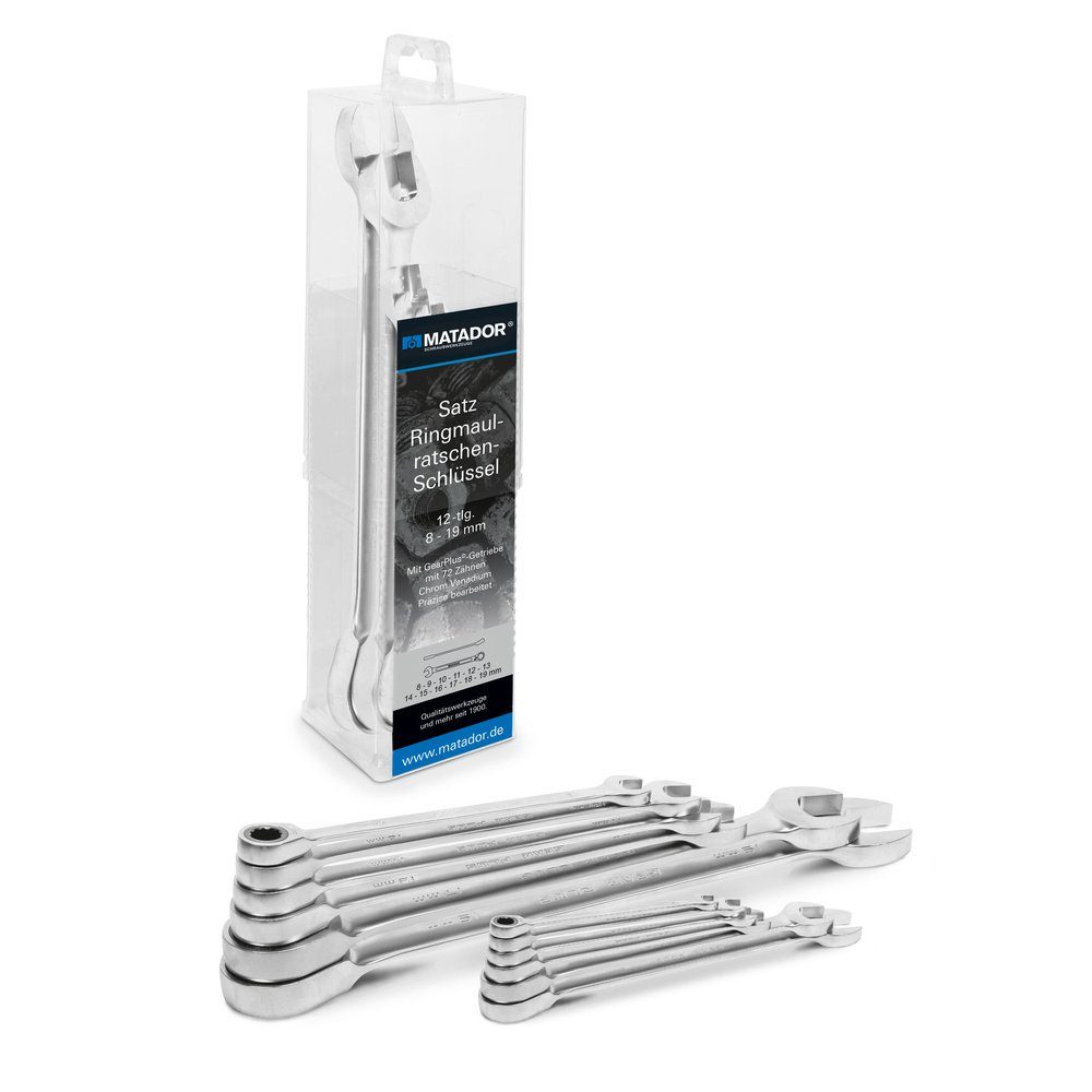Matador Schraubwerkzeuge Ringschlüssel Matador Schraubwerkzeuge 01839120 Knarren-Ring-Maulschlüssel-Satz 12t