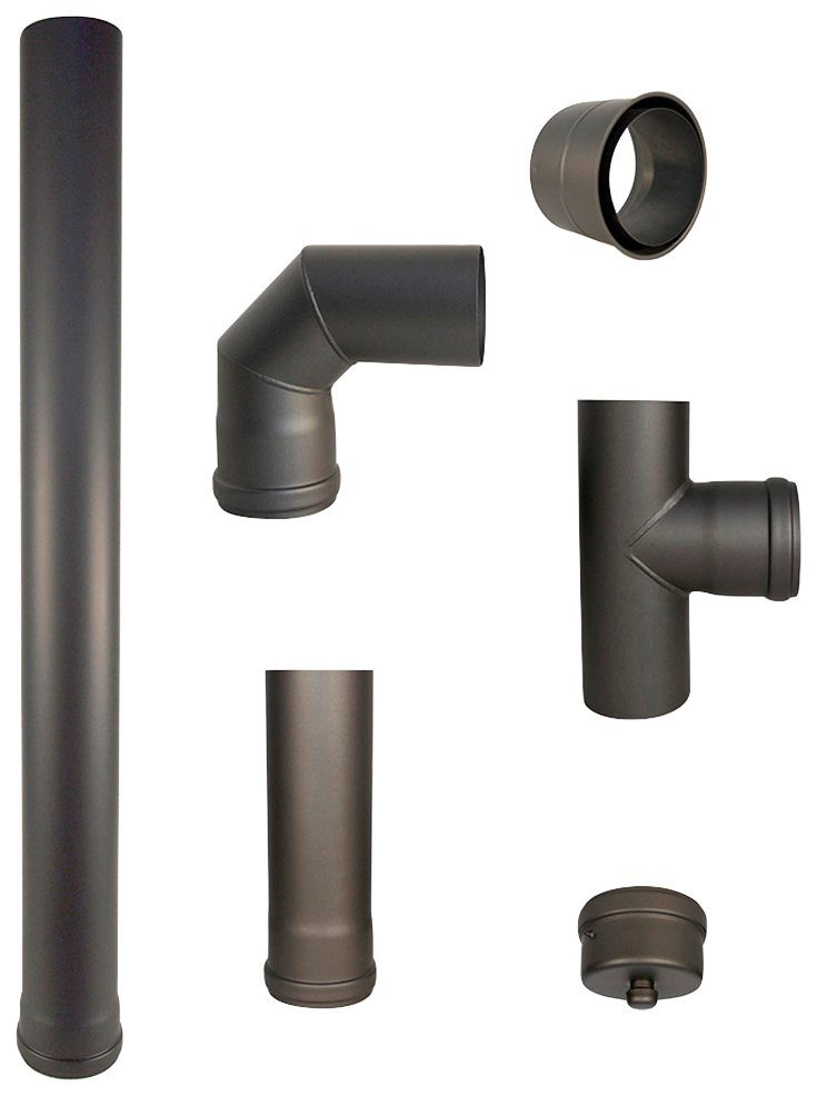 Color Emajl Ofenrohr Heathus Pellet-Rauchrohr-Set GR, (Set, 6-tlg), 80 mm, günstig online kaufen