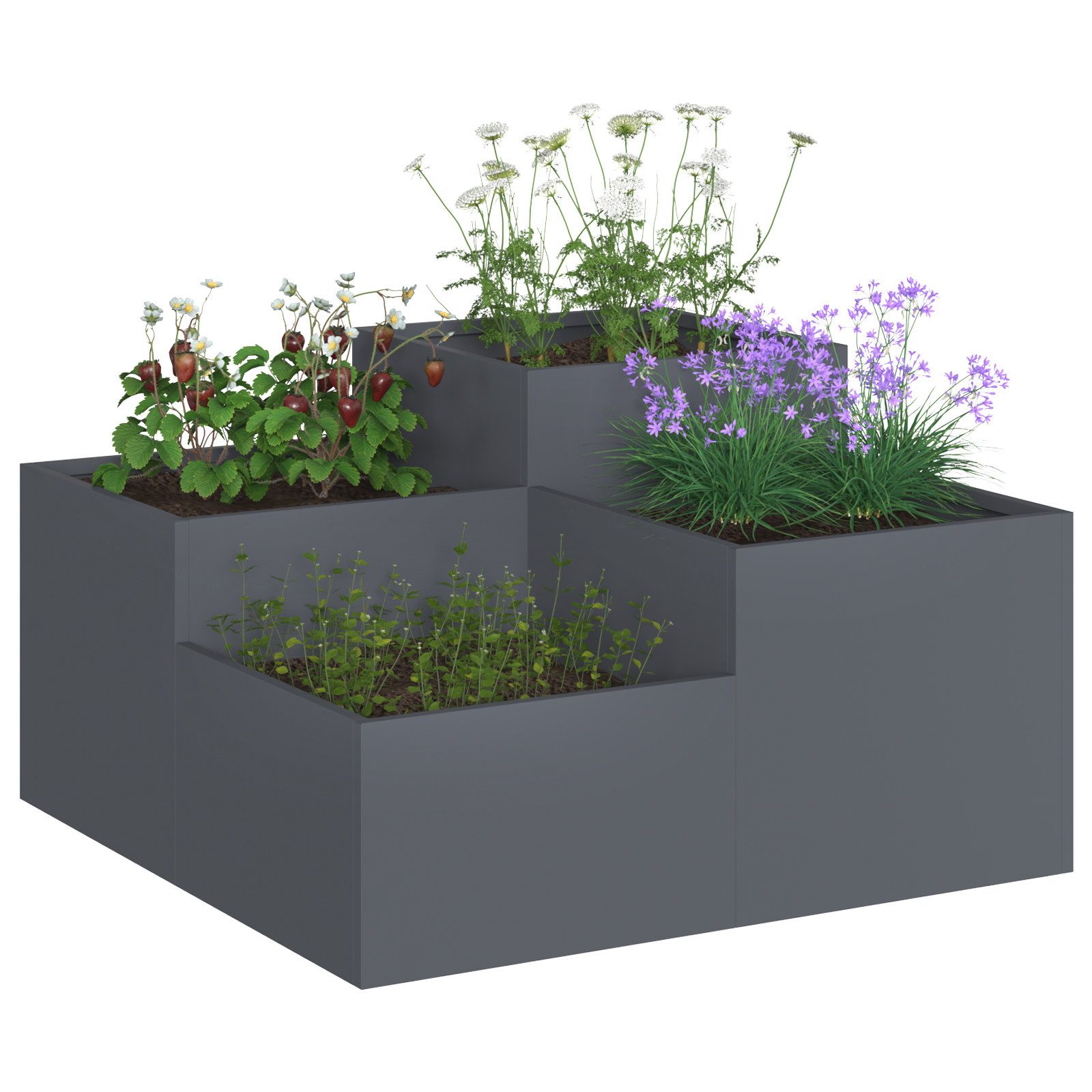 vidaXL Blumentopf Pflanzkübel 80x80x48 cm Anthrazit günstig online kaufen