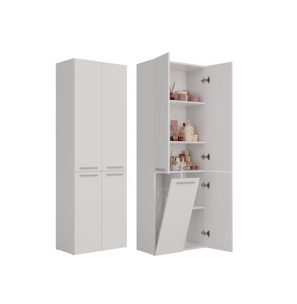 ibonto Hochschrank Badezimmerschrank & Regal Stilvoll Praktischer Aufbewahrung