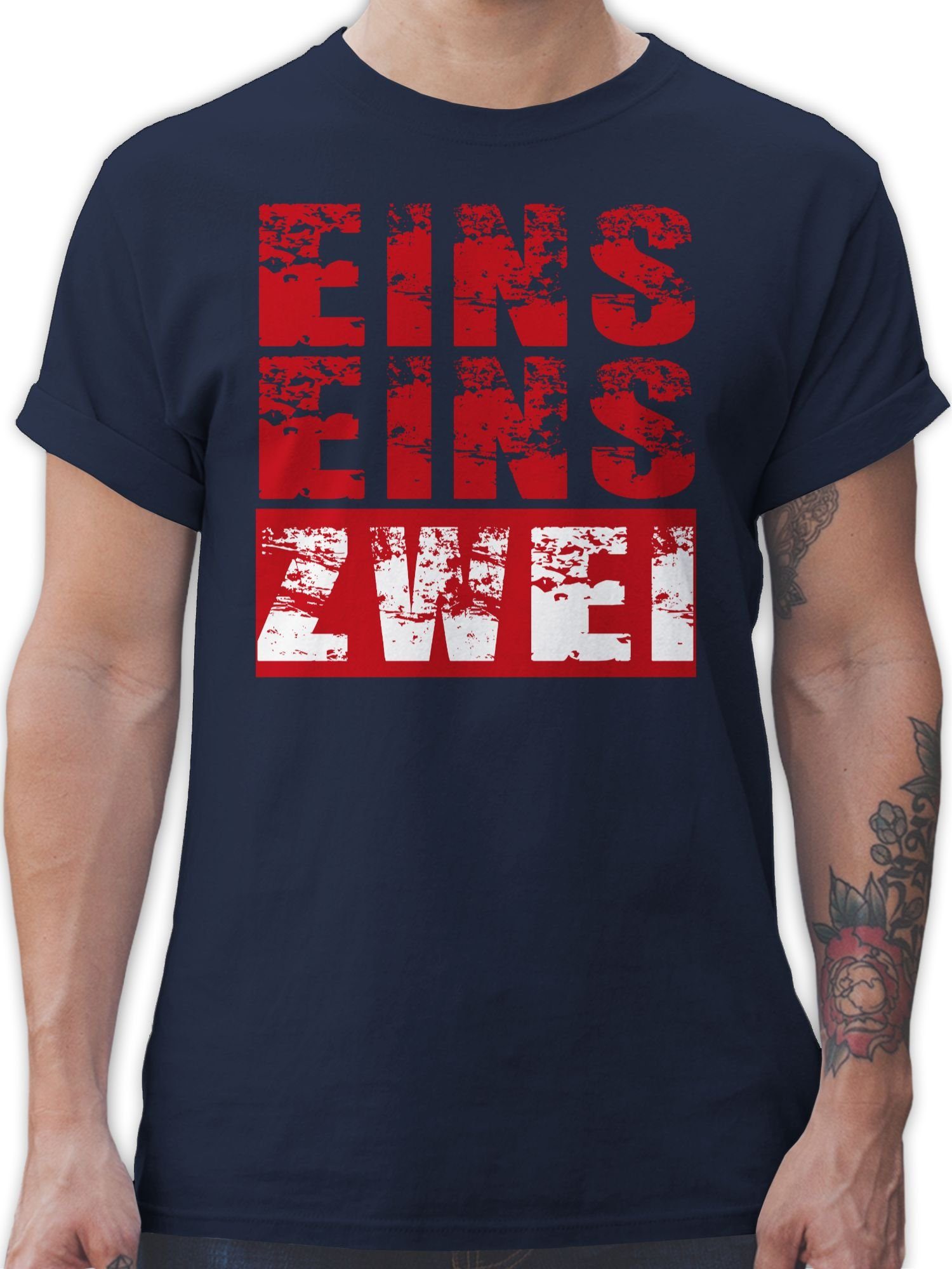 Shirtracer T-Shirt Feuerwehr Eins Eins Zwei Feuerwehr 1 Navy Blau