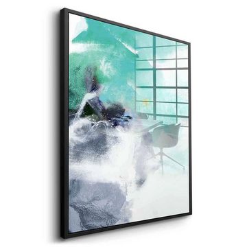 DOTCOMCANVAS® Acrylglasbild Aoyama - Acrylglas, Acrylglasbild Aoyama weiß blau moderne abstrakte Kunst Druck Wandbild