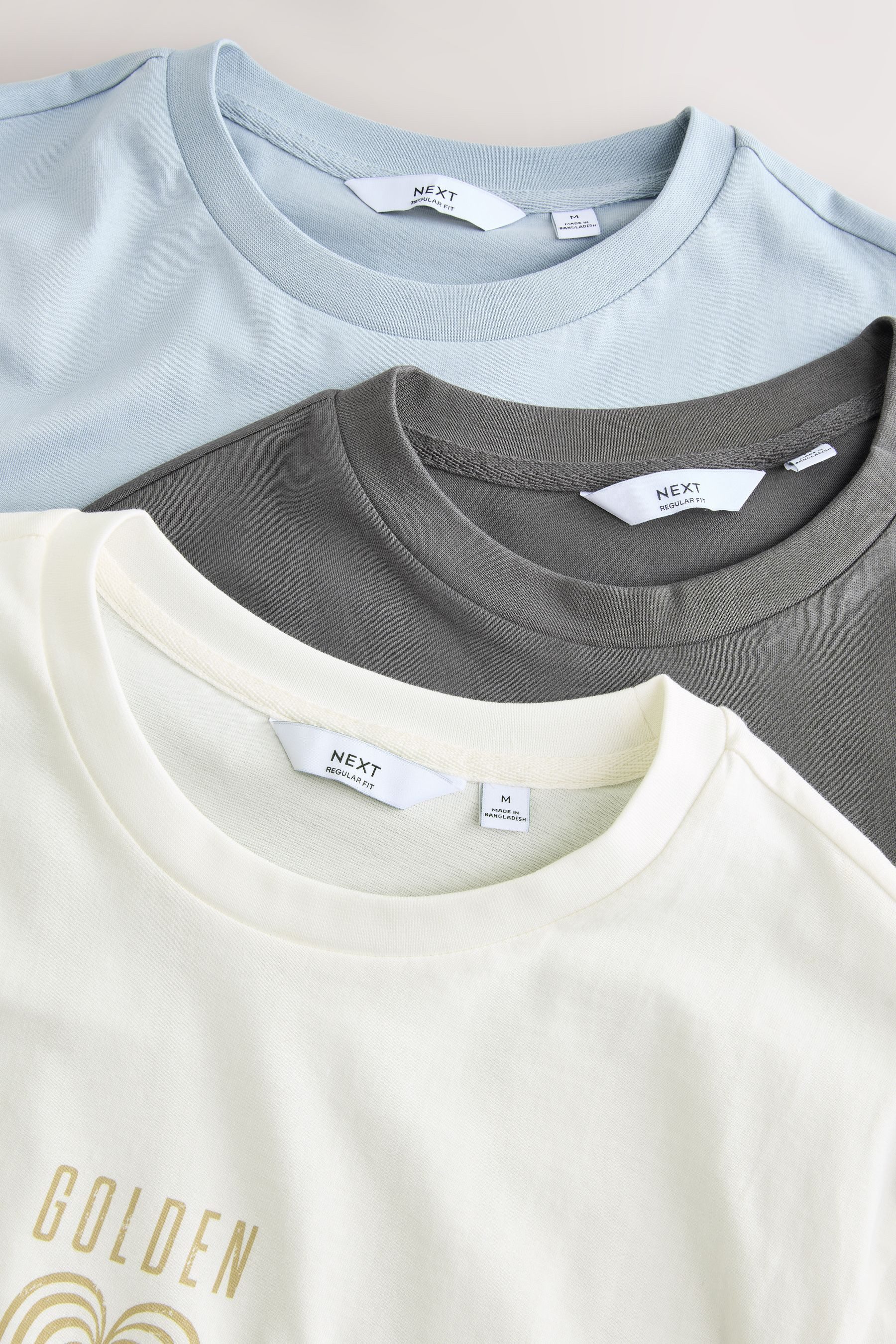 Next T-Shirt Regular Fit Grafik-T-Shirts aus Baumwolle 3er-Pack (3-tlg)