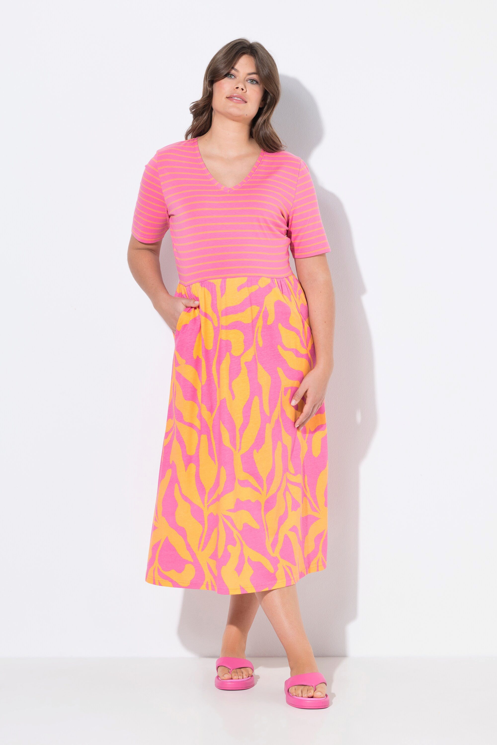 Laurasøn Jerseykleid Jerseykleid V-Ausschnitt 1/2 Arm günstig online kaufen