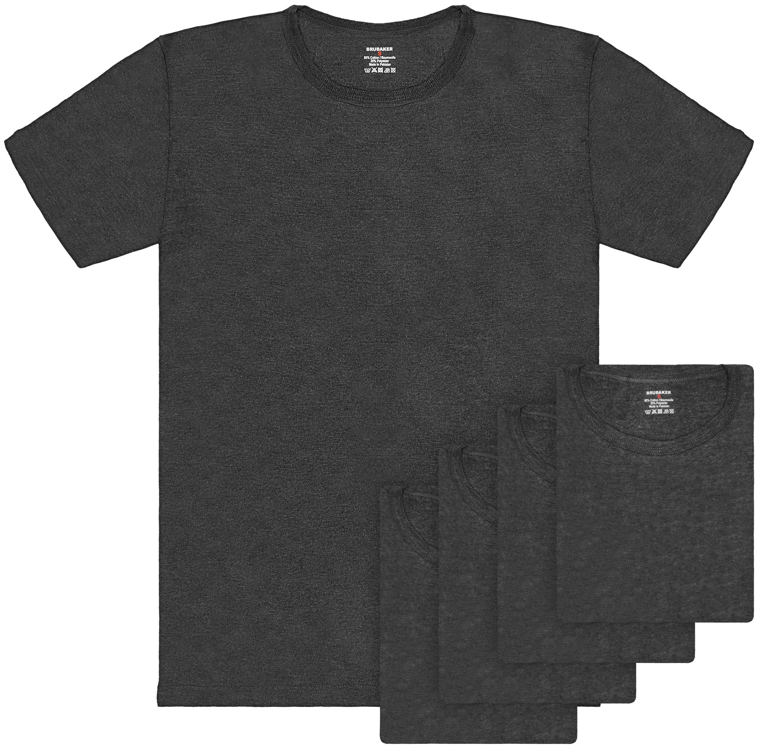 BRUBAKER Unterziehshirt Herren Unterhemd mit Rundhals Auschnitt (Set, 5-St. günstig online kaufen