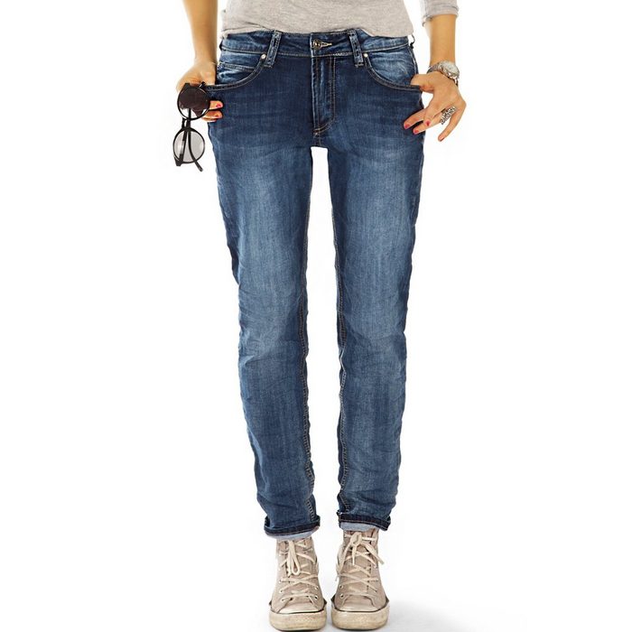 be styled Boyfriend-Jeans medium waist Damenjeans stretchige Hose j54L