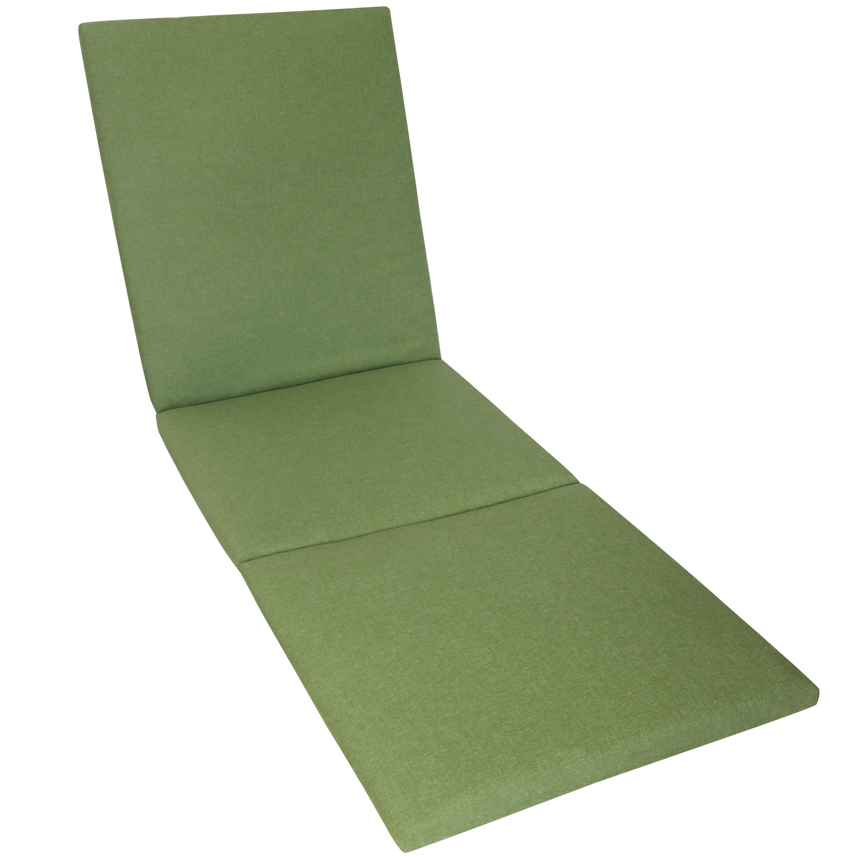 Herlag Liegenauflage Sunny, Auflage für Gartenliege 200x60x4cm Wetterfest Bezug Waschbar Oliv