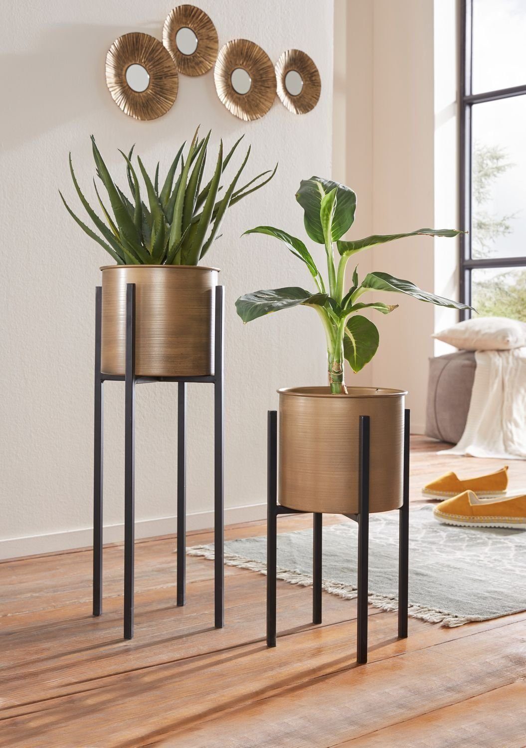 Hometrends24.de Übertopf »Übertopf Gold Pflanztopf Blumentopf Pflanzer