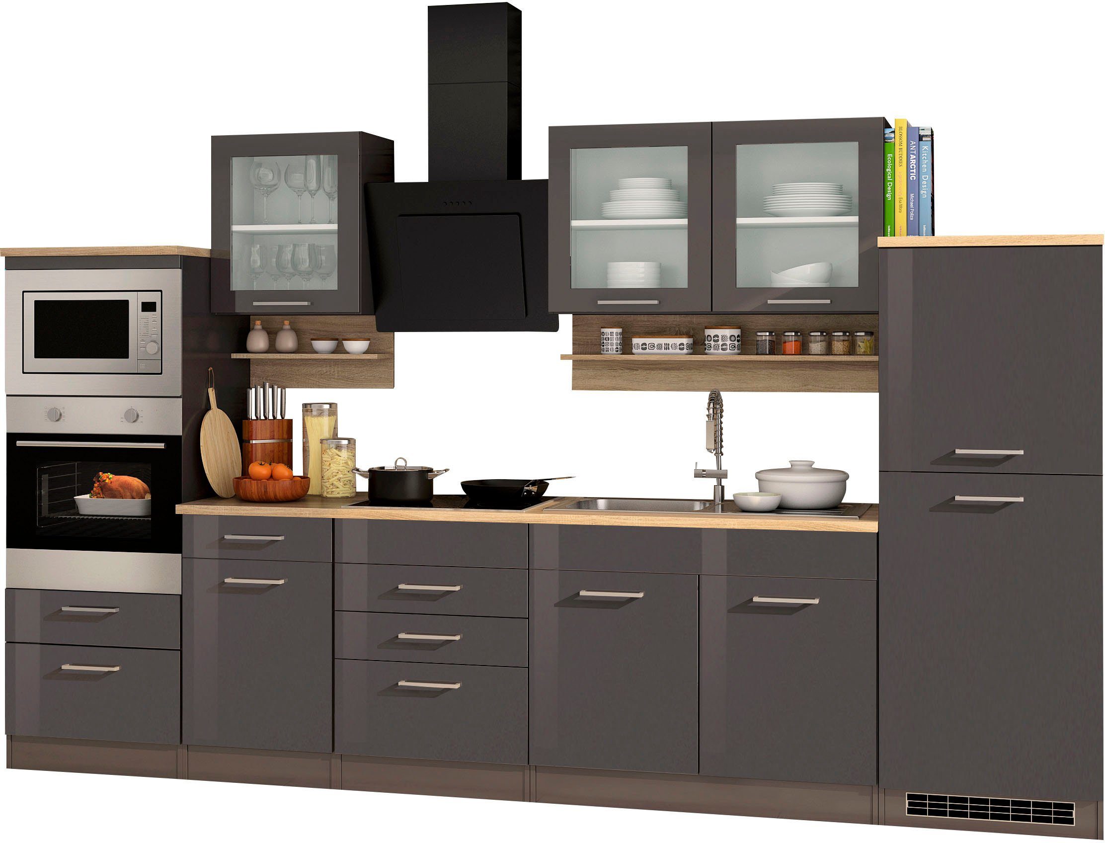 KOCHSTATION Кухниzeile KS-Mailand, mit Elektrogeräten, Breite 330 cm