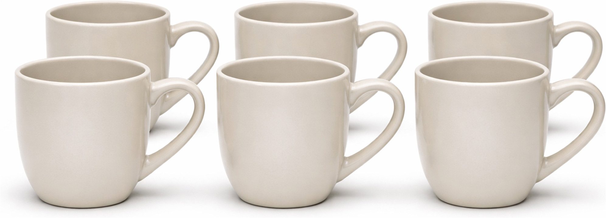 van Well Becher Kaffeebecher 350 ml Malmö, 6 Stück, 6-tlg., Steingut, spülmaschinen- und mikrowellengeeignet