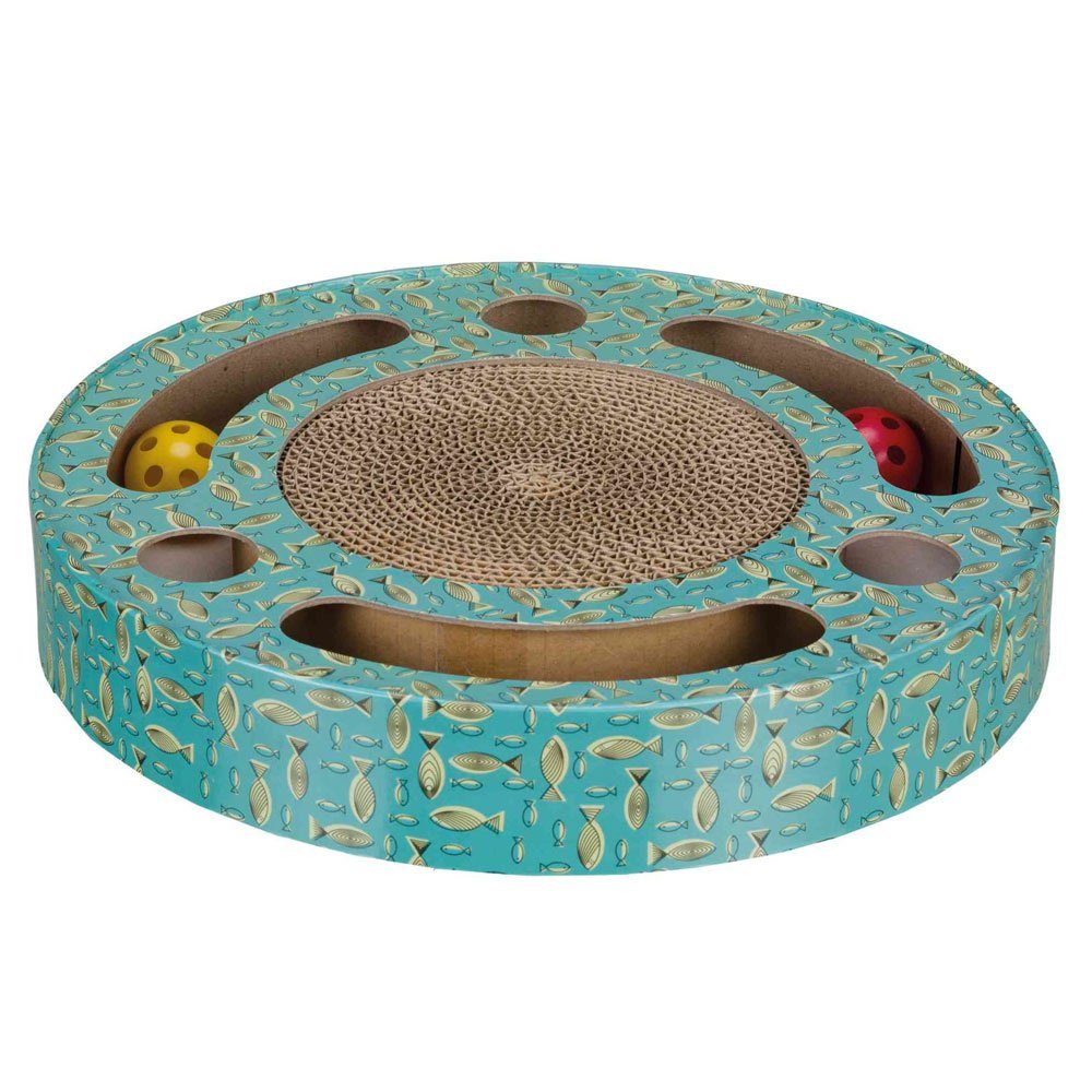 Kratzbrett Trixie Kratztrommel aus Pappe mit Spielbällen