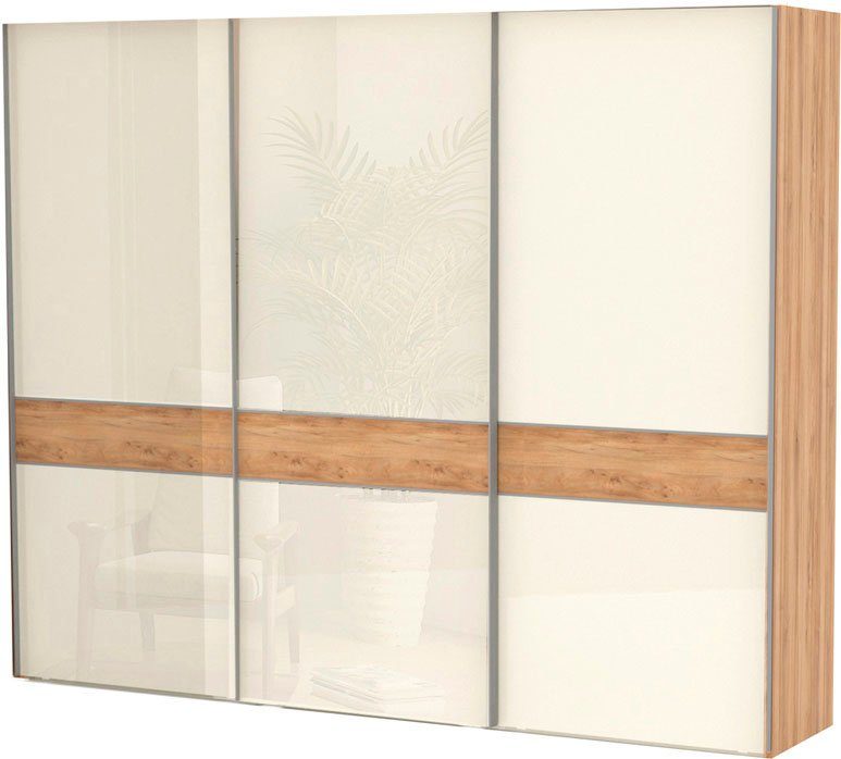 OTTO home Schwebetürenschrank Gala, wahlweise mit oder ohne Spiegel, 272x65x224cm, FSC-zertifiziert (mit 9 Einlegeböden und 3 Kleiderstangen) UV lackiert, kratzfest, hochglänzend, Soft-Close Funktion