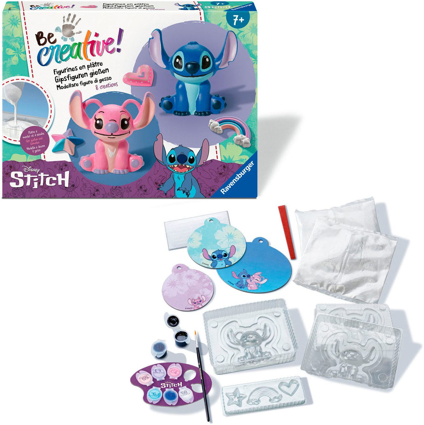Ravensburger Kreativset BeCreative, Bastelset Gipsgießen Disney Stitch, Made in Europe