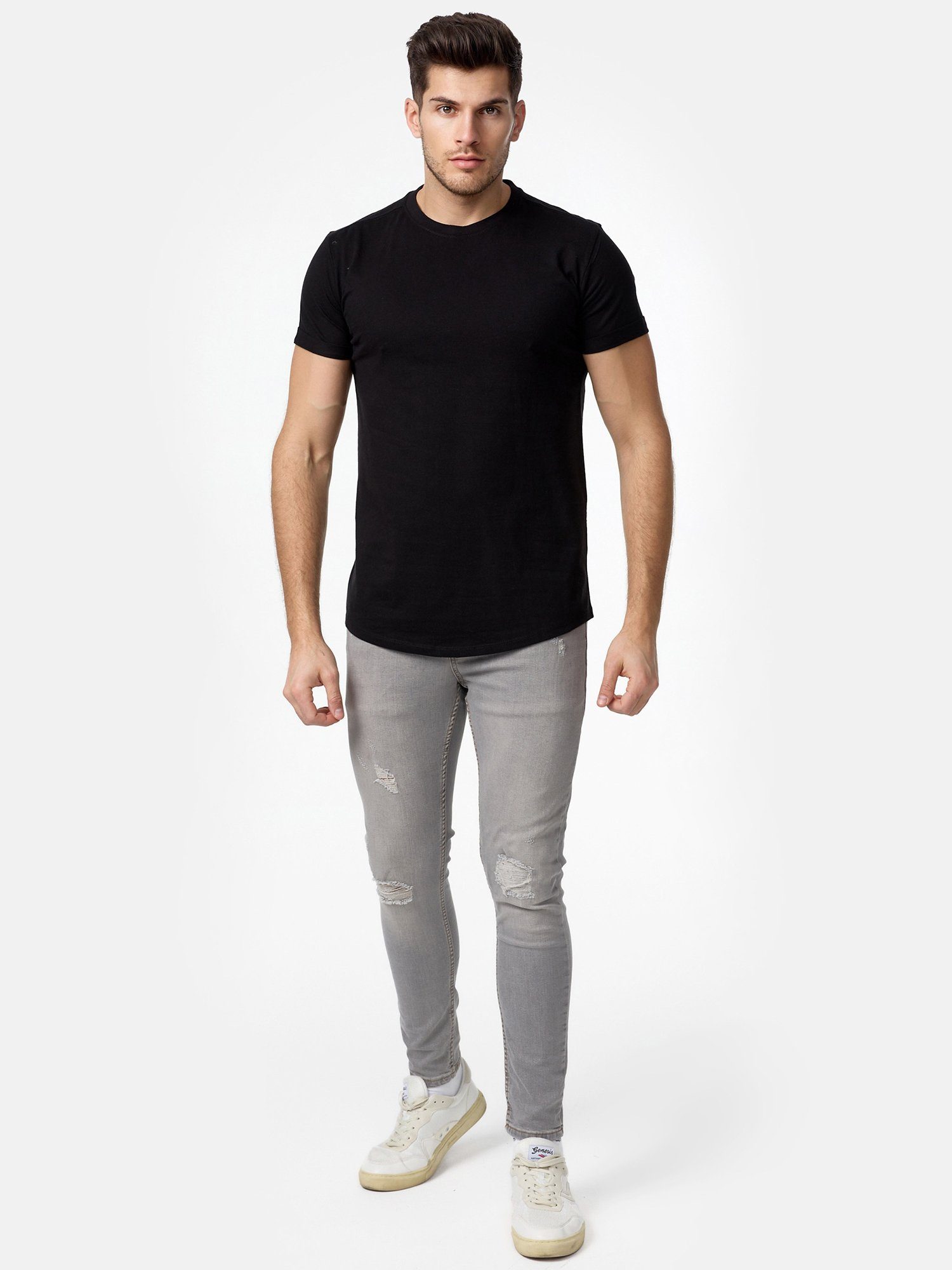 Tazzio T-Shirt E105 Herren Basic Rundhalsshirt günstig online kaufen