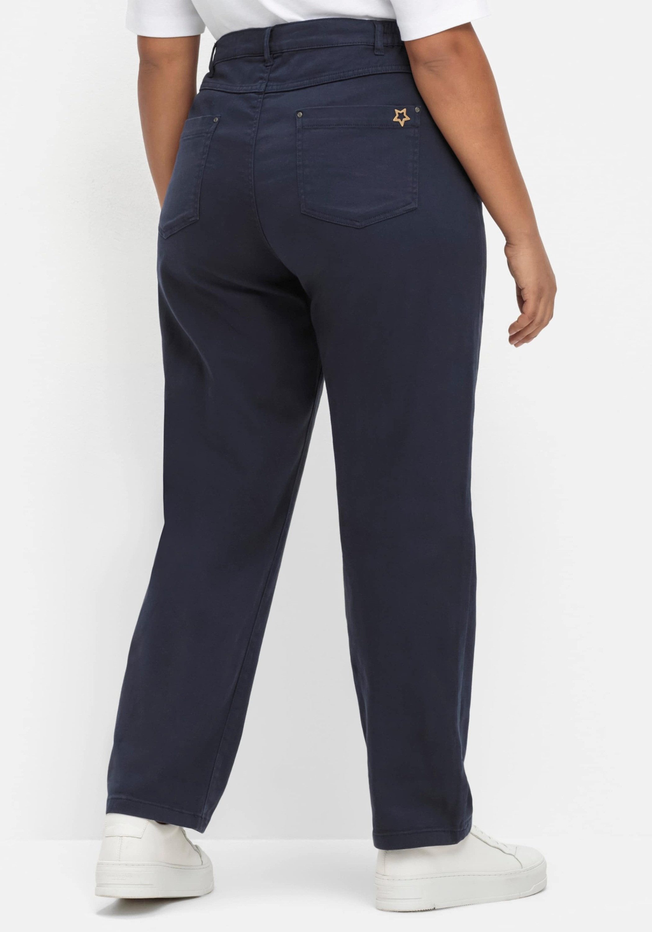 Sieh an! Bequeme Jeans Stretch-Hose komfortabel mit seitlichem Dehnbund