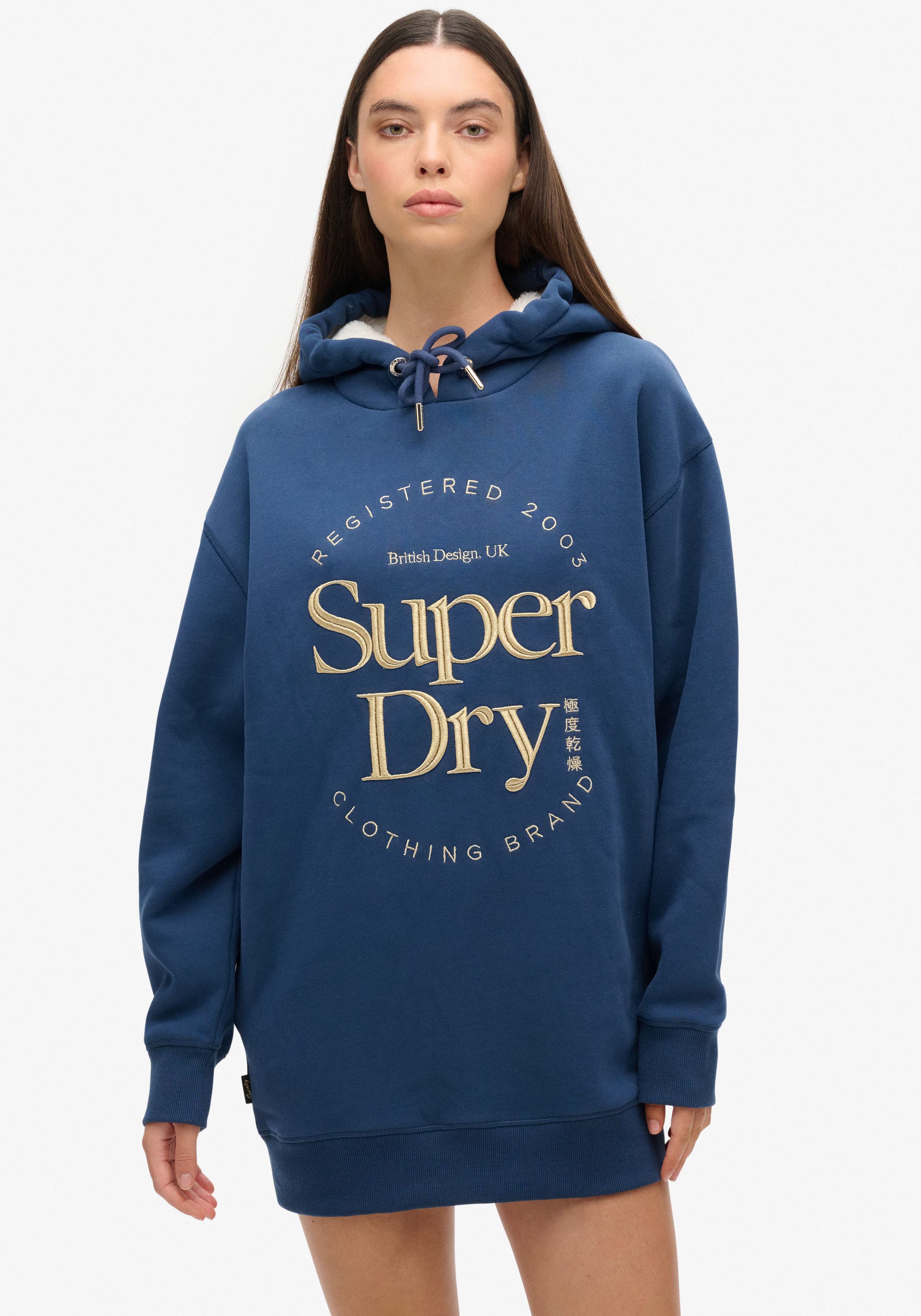 Superdry Jerseykleid LUXE METALLIC LOGO HOOD günstig online kaufen