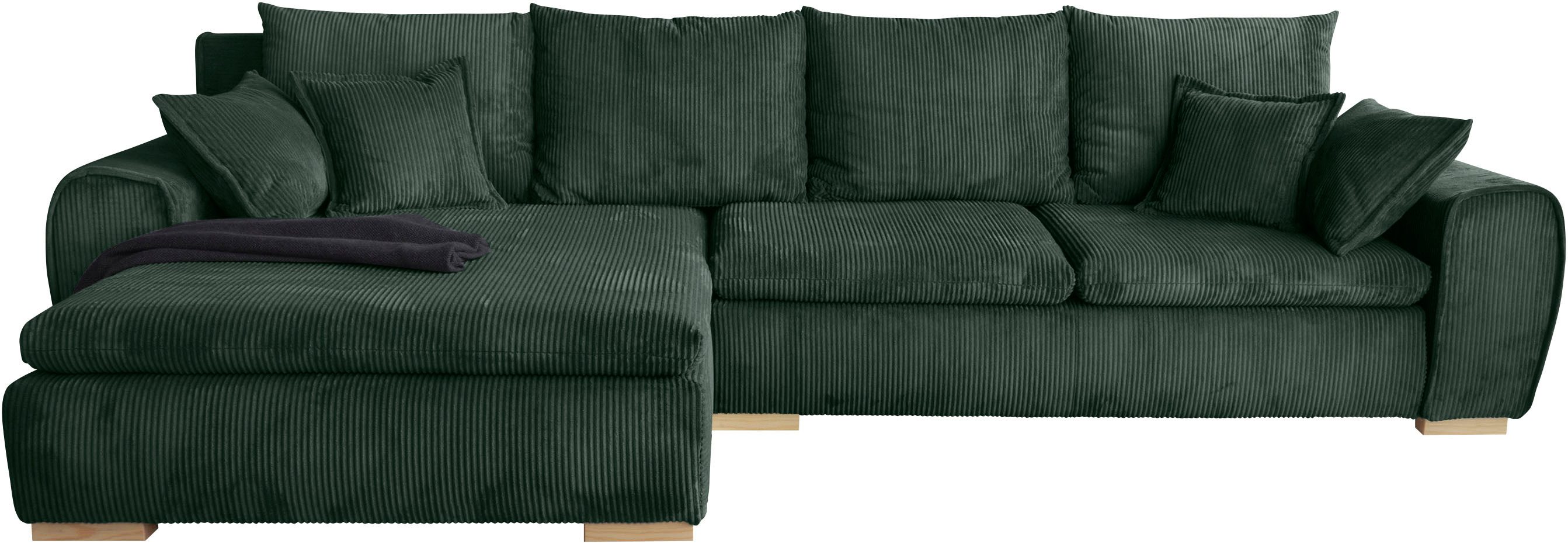 Home affaire Ecksofa Katja L-Form, B: 325 cm - OTTO. Verlässliche Qualität., Bettfunktion, Bettkasten & 4 Zierkissen