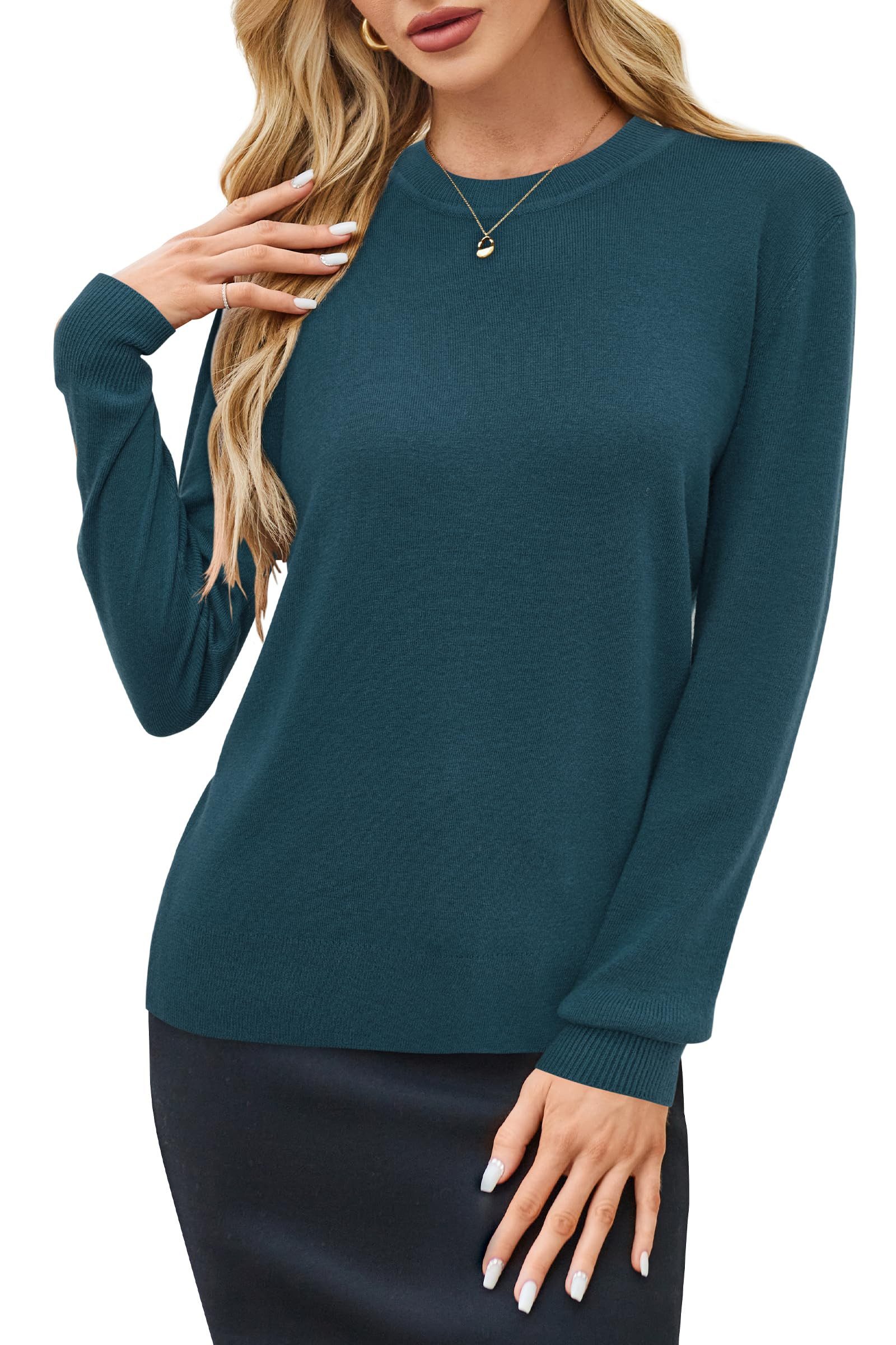 Arach&Cloz Strickpullover Damen Strickpullover Rundhals Langarm Warm Weich Anti-Pilling, Für Herbst Winter Frühling