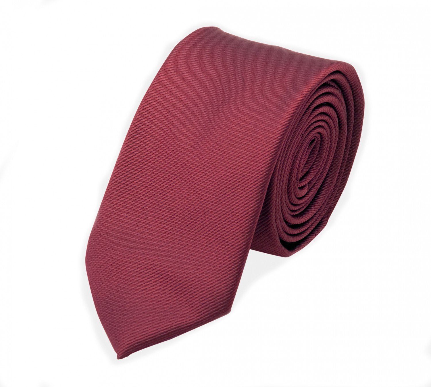 Fabio Farini Krawatte Herren Krawatten mit Farbton Rot - Schlips in 6cm (ohne Box, Gestreift) Schmal (6cm), Rot