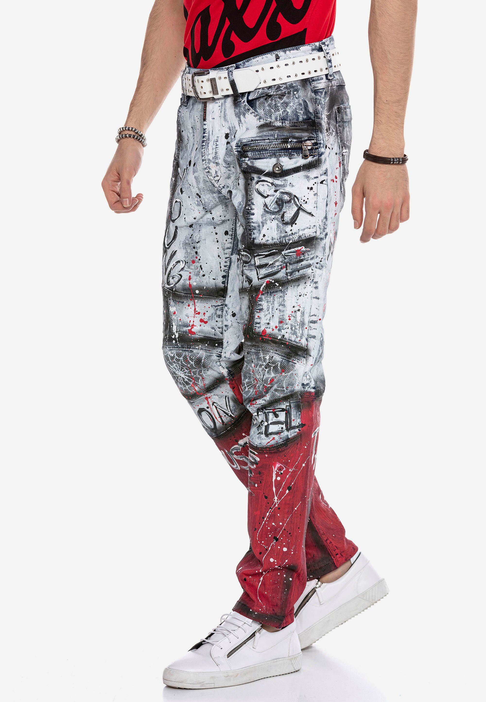 Cipo Prints Baxx mit vielseitigen Straight-Jeans &