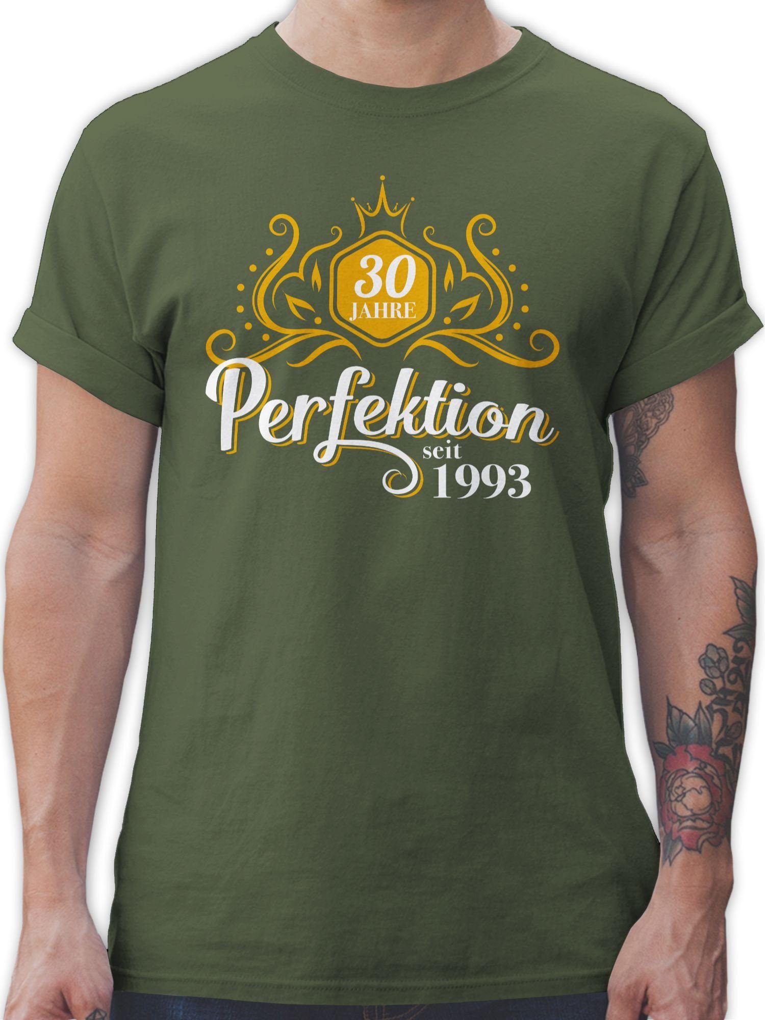 Shirtracer T-Shirt Dreißig Jahre Perfektion 1993 30. Geburtstag 02 Army Grün