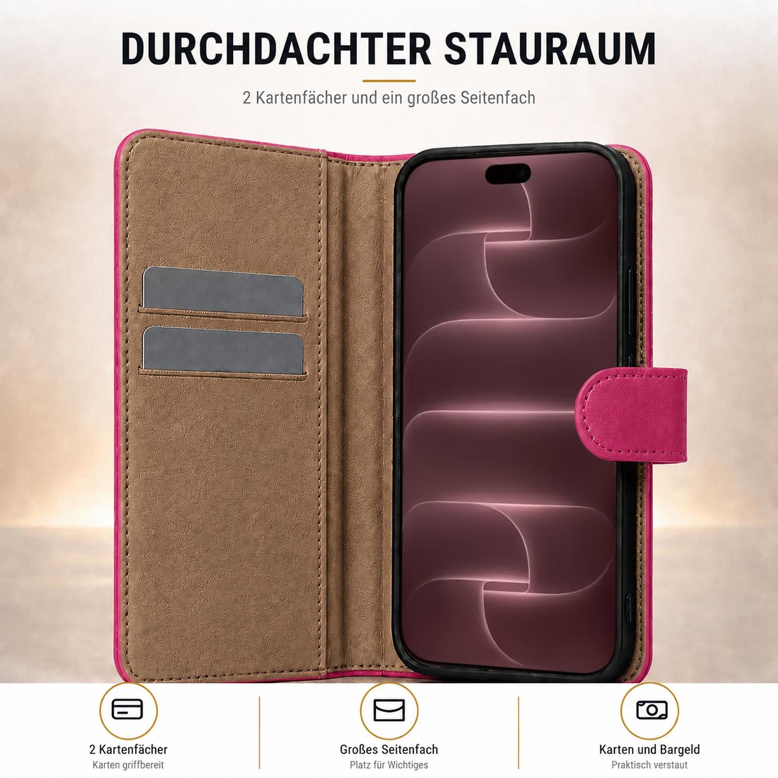 CoolGadget Handyhülle Book Case Handy Tasche für Apple iPhone 18 Pro Max 6,9 Zoll, Hülle Klapphülle Flip Cover für iPhone 18 Pro Max Schutzhülle stoßfest – Bild 2 von 5
