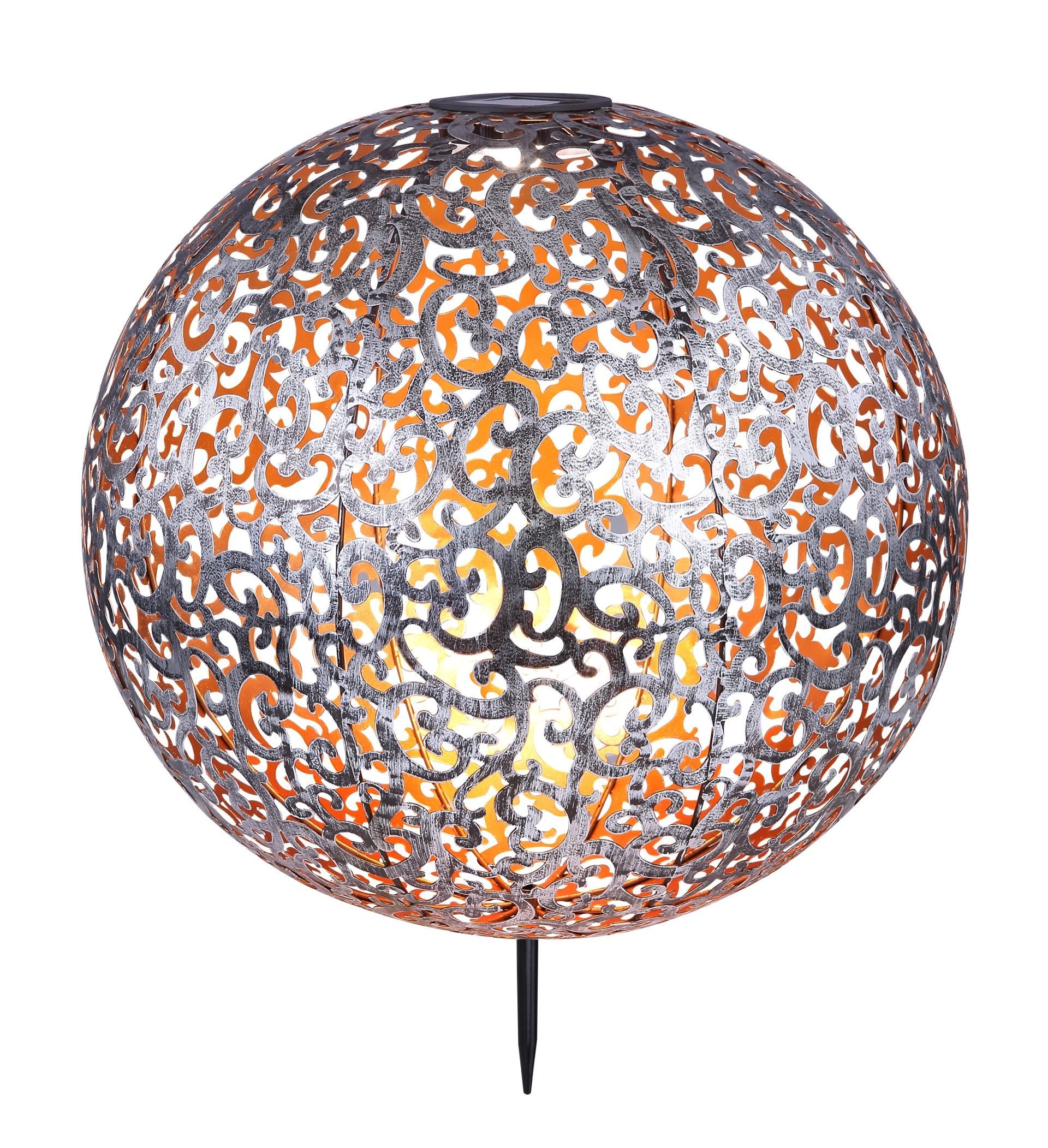 GLOBO LIGHTING LED Solarleuchte SOLAR, LED fest integriert, Warmweiß, Solarlampe für Garten, Toller Lichteffekt, Solarkugel mit Erdspieß
